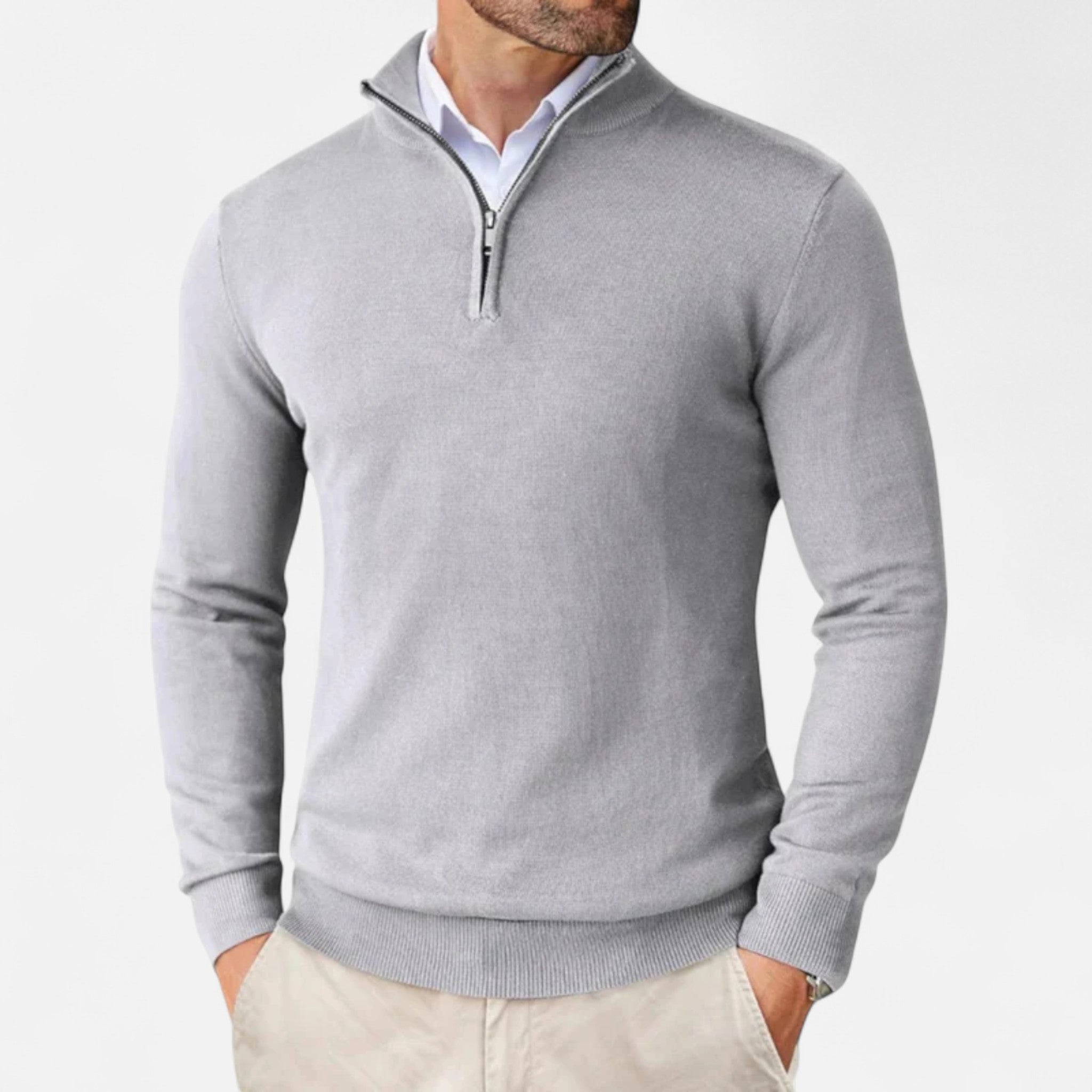 Veroux Mode | Men’s Sweater – Slim-Fit Quarter-Zip Elegance
