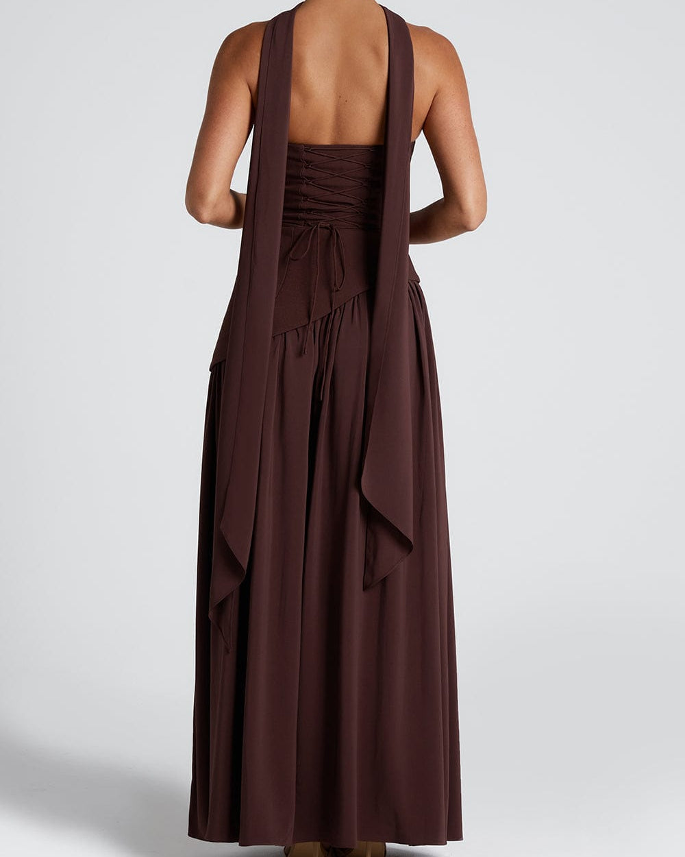 Women's maxi dress - strapless bodice with draped neckline | evening gala