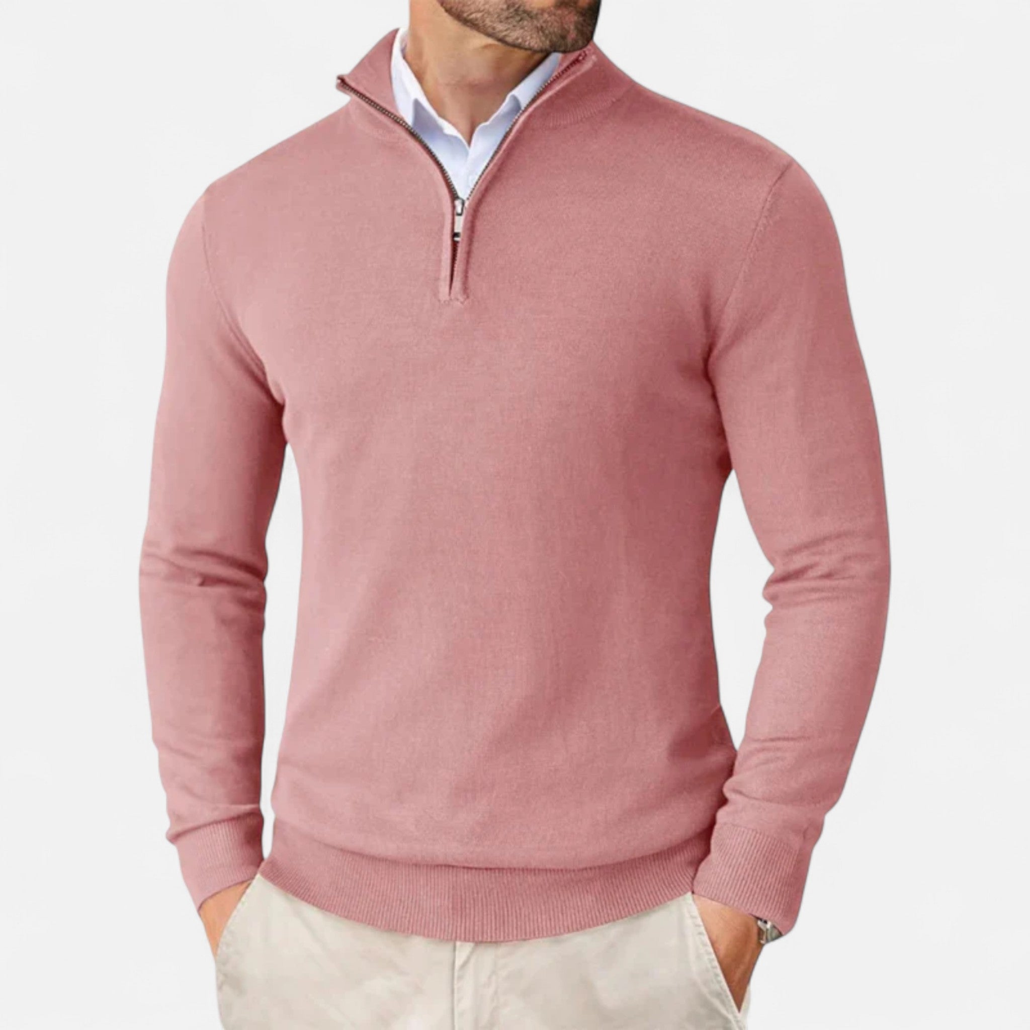 Veroux Mode | Men’s Sweater – Slim-Fit Quarter-Zip Elegance