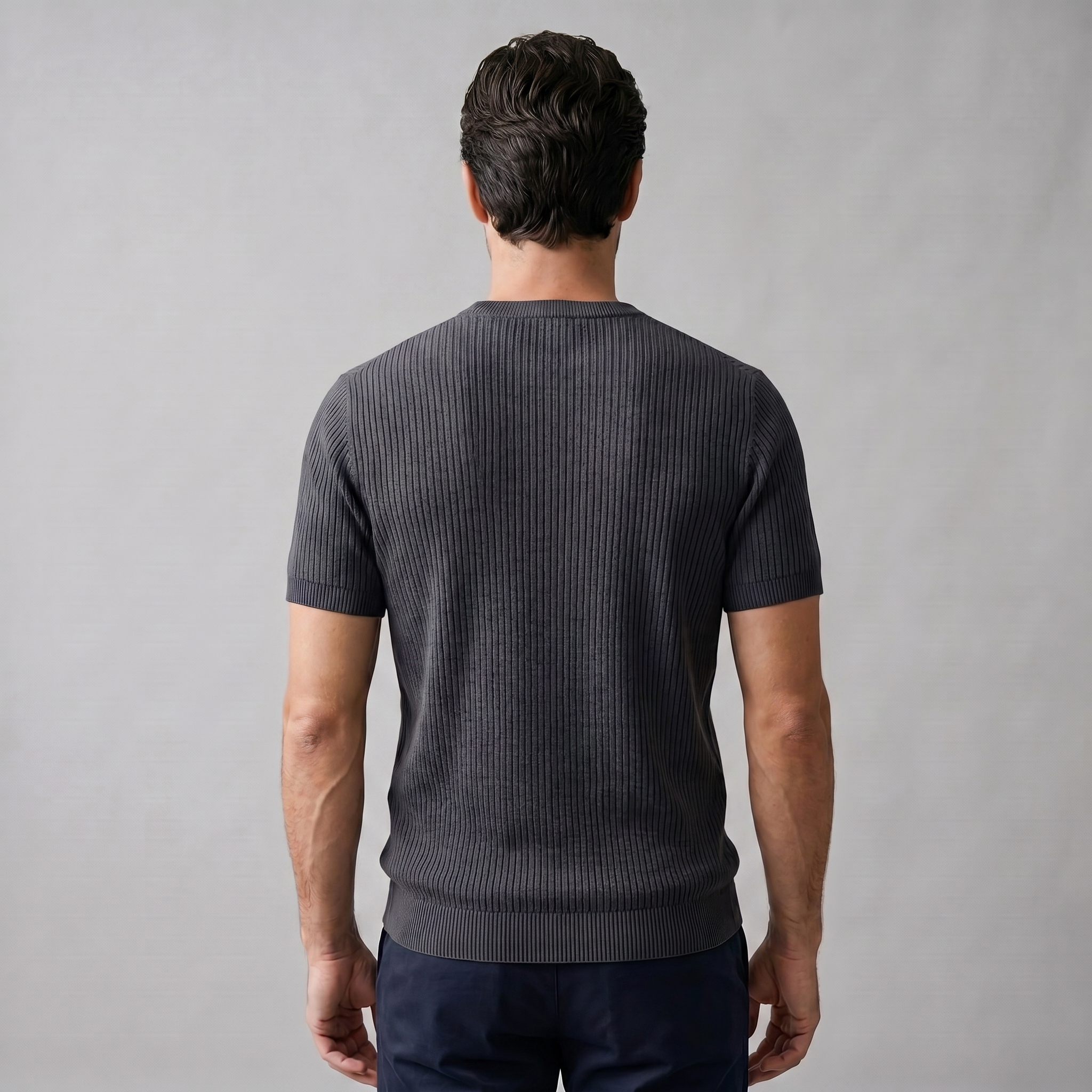 Men's Ribbed Knit Crew Neck