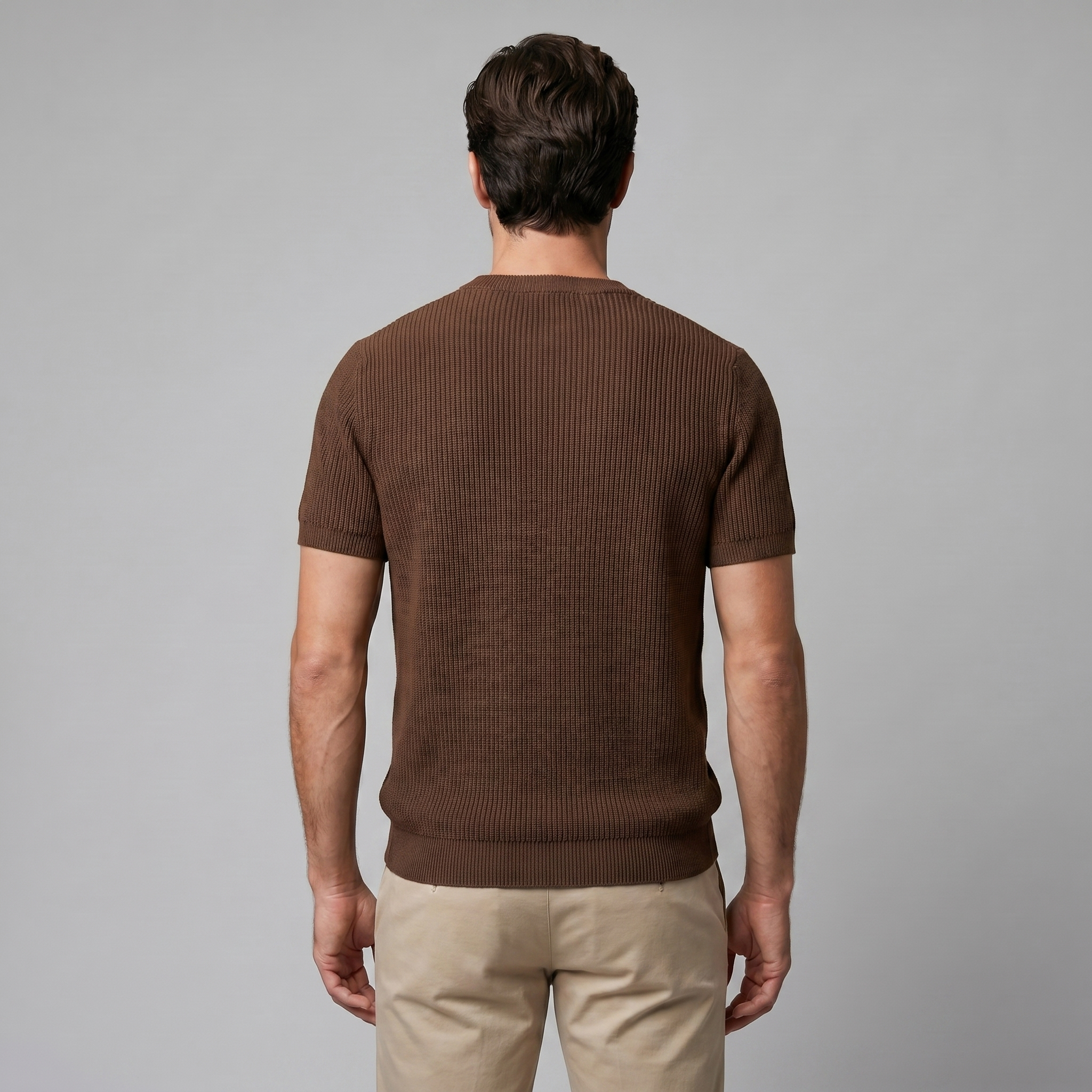 Men's Ribbed Knit Crew Neck