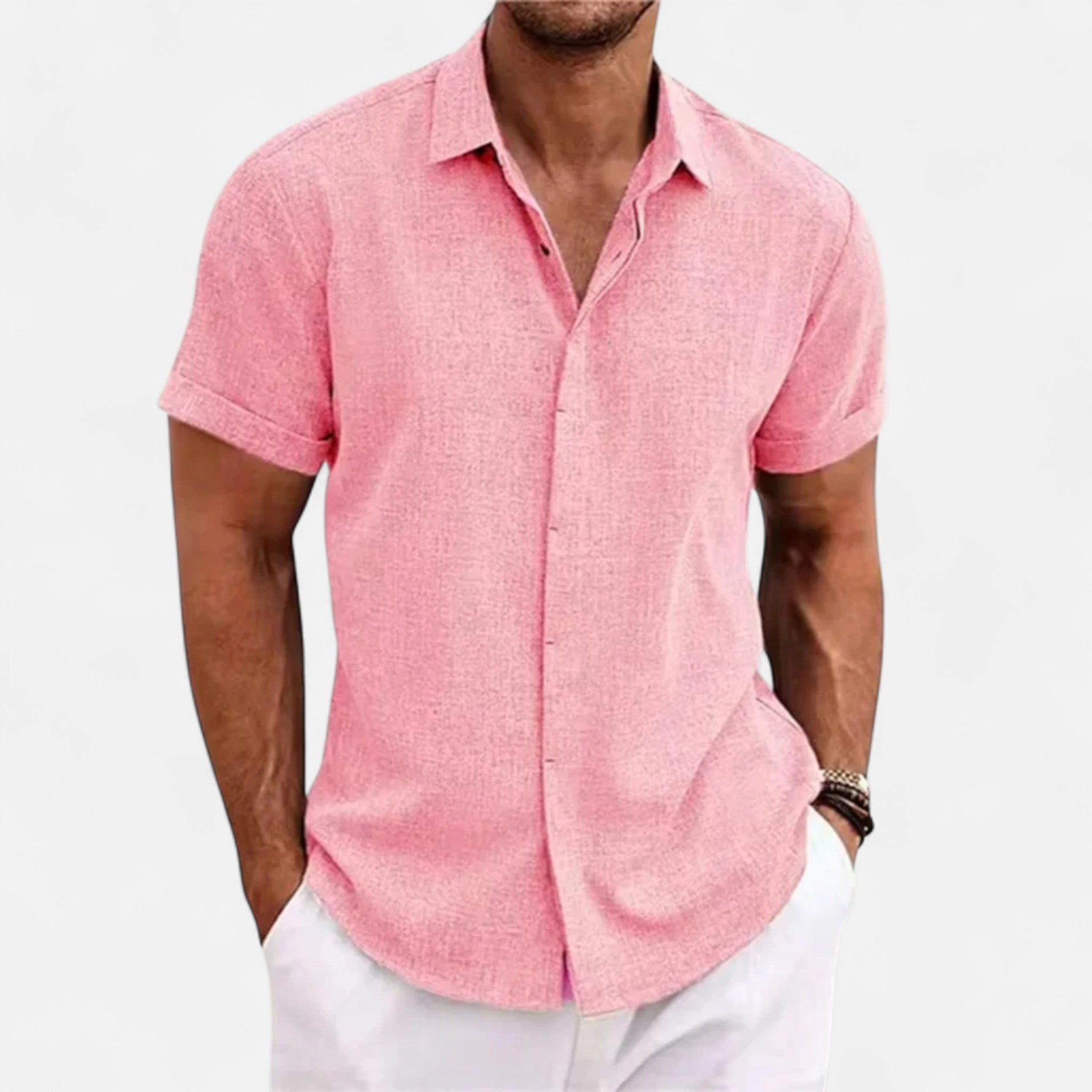Veroux Mode | Men’s Cotton Linen Summer Shirt – Refined Ease, Coastal Sophistication