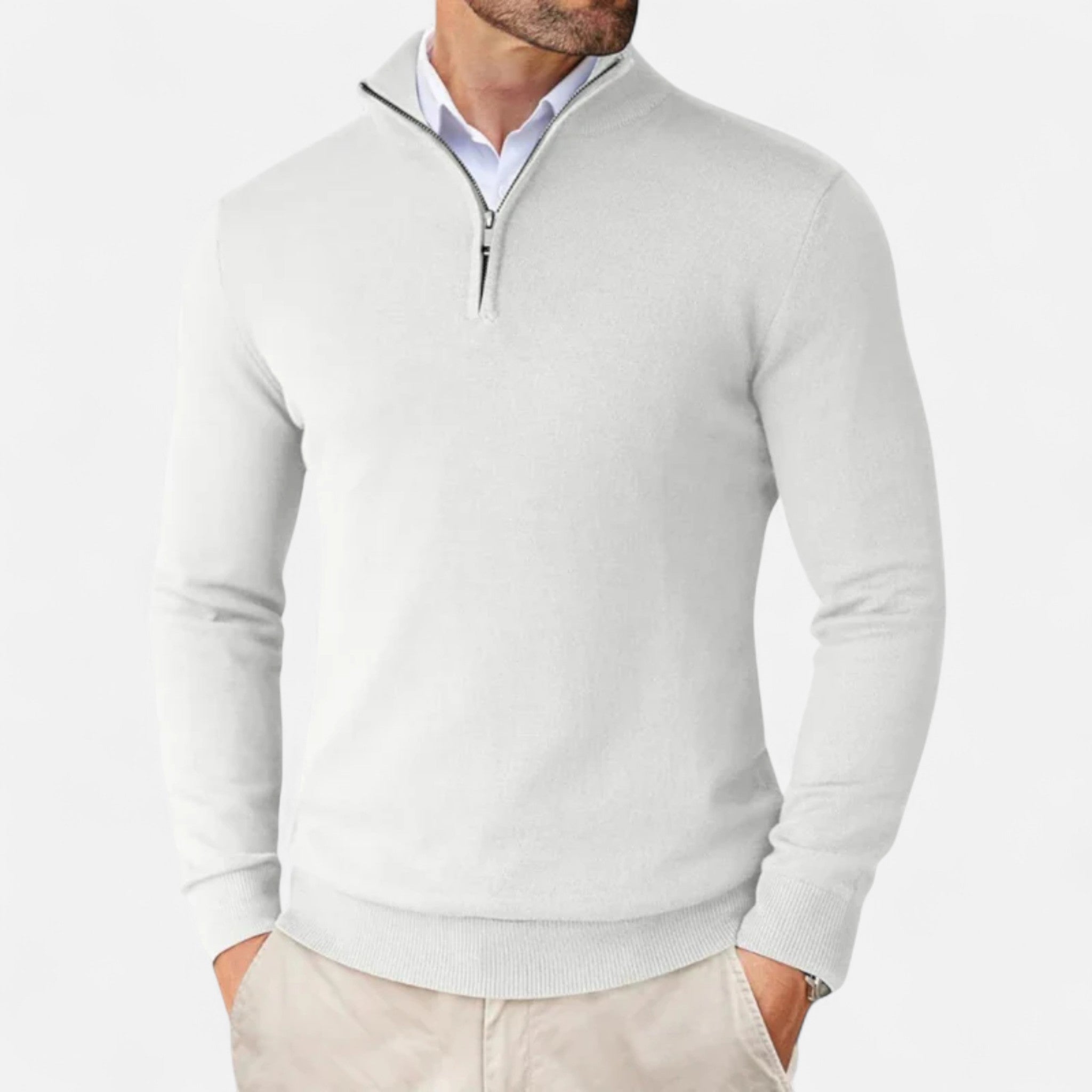 Veroux Mode | Men’s Sweater – Slim-Fit Quarter-Zip Elegance