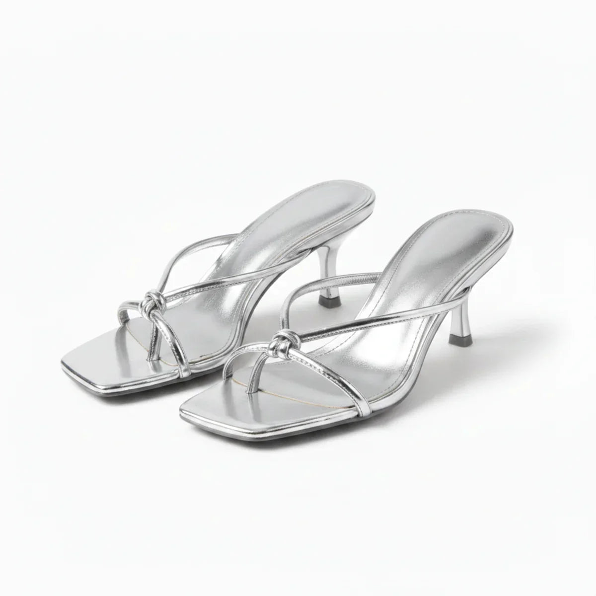 Heeled Sandals With Knot Strap