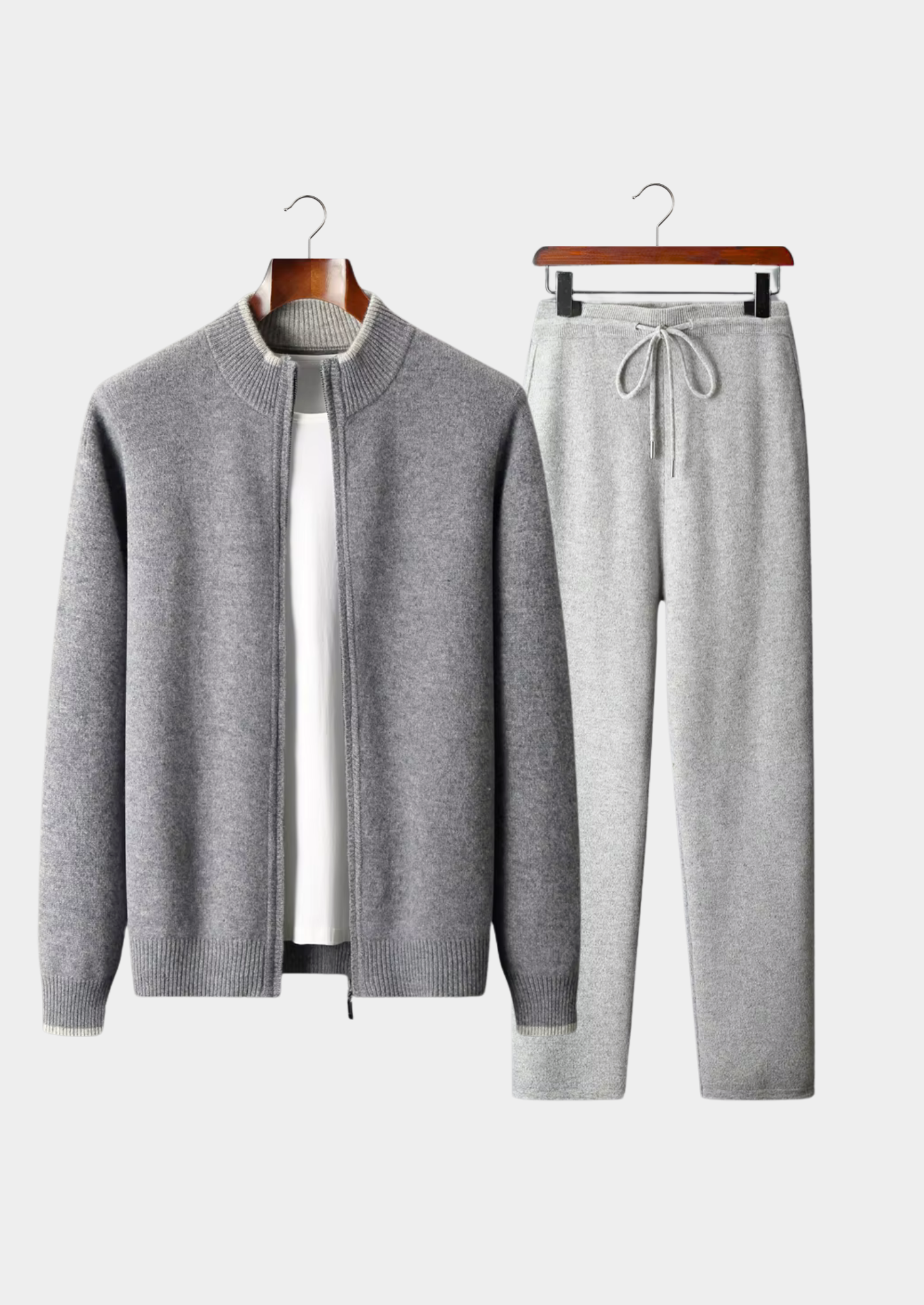 Veroux Mode | Men’s Pure Extra-Fine Merino Wool Two-Tone Set