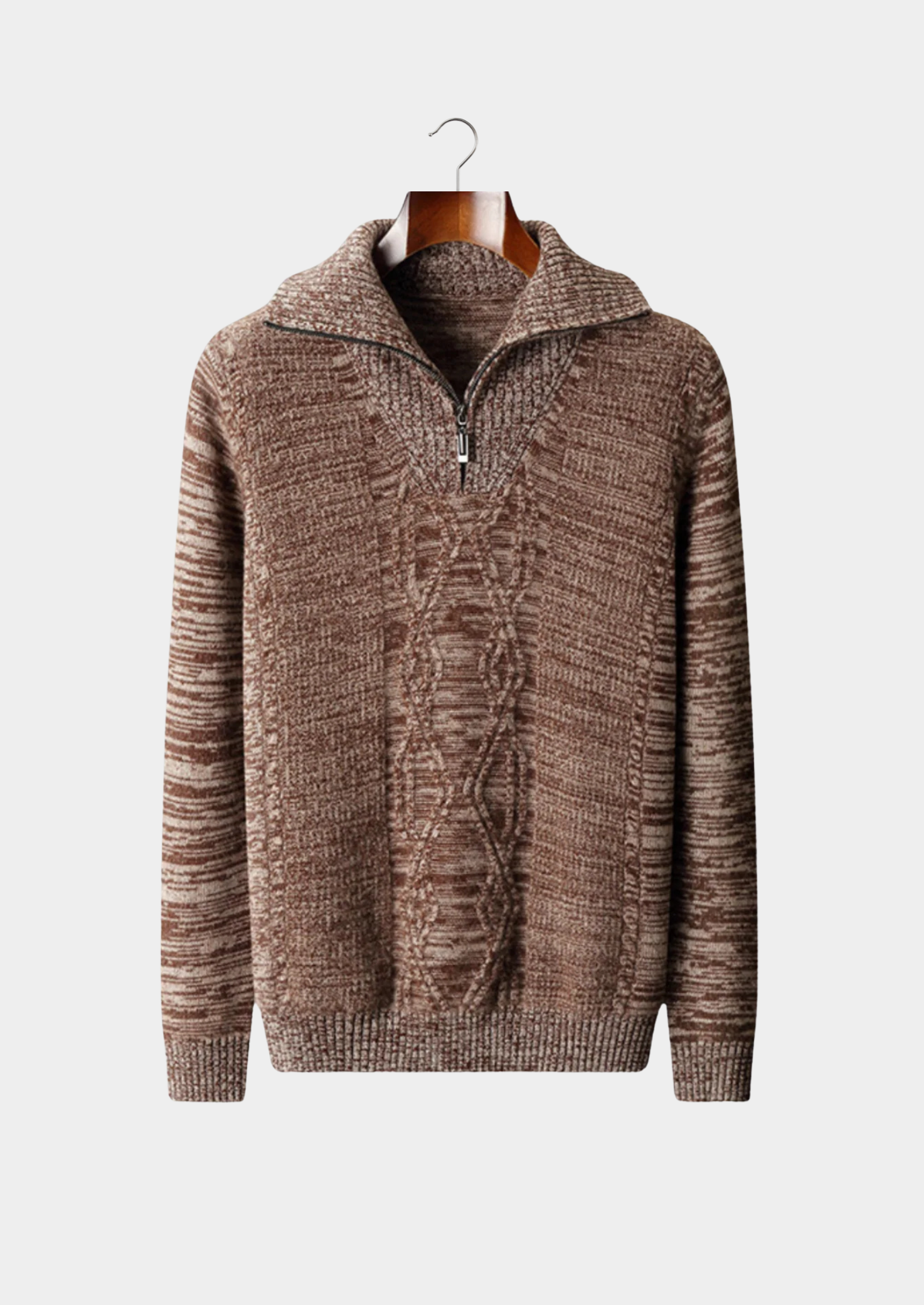 Veroux Mode | Men’s Pure Extra-Fine Merino Wool Half Zip Sweater