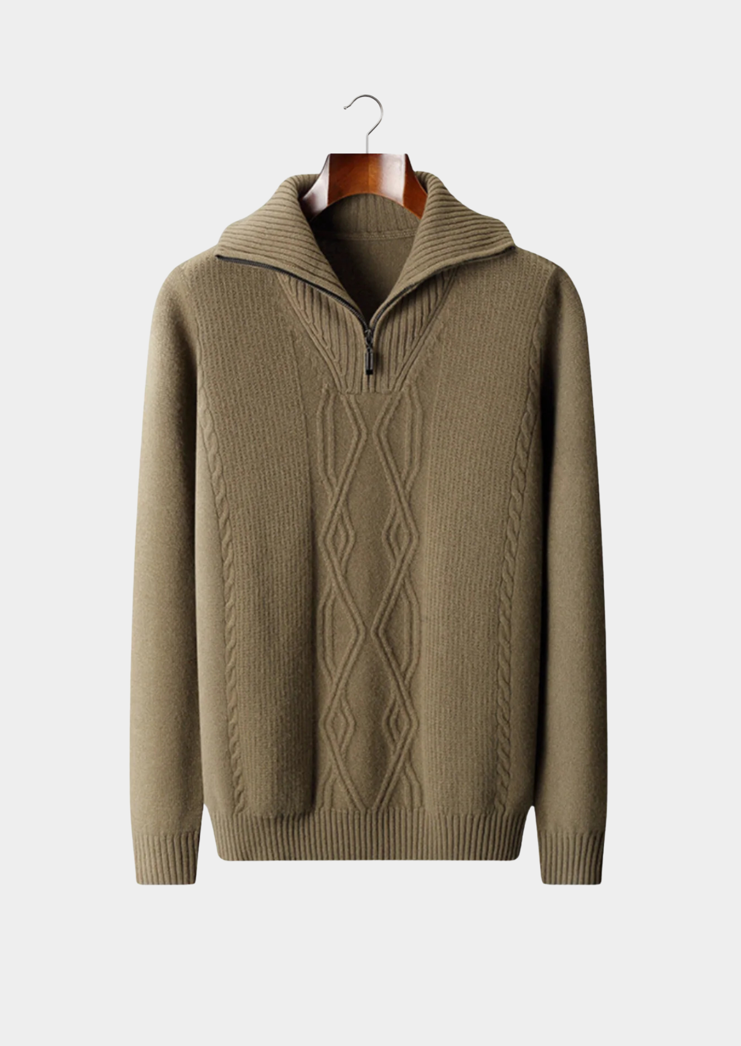 Veroux Mode | Men’s Pure Extra-Fine Merino Wool Half Zip Sweater