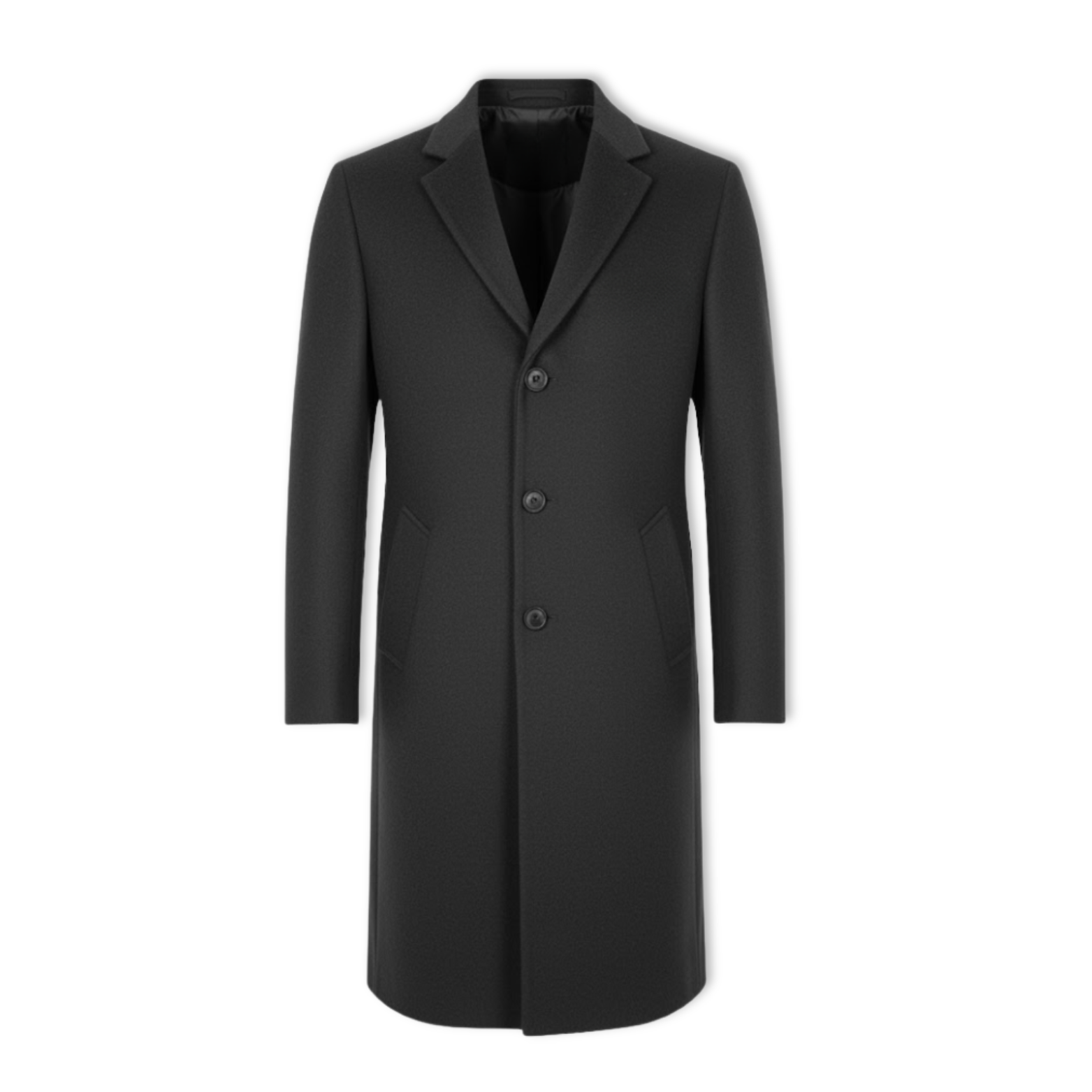 Long Cotton Coat Wool Blend Pure Color Slim Windbreaker Jacket