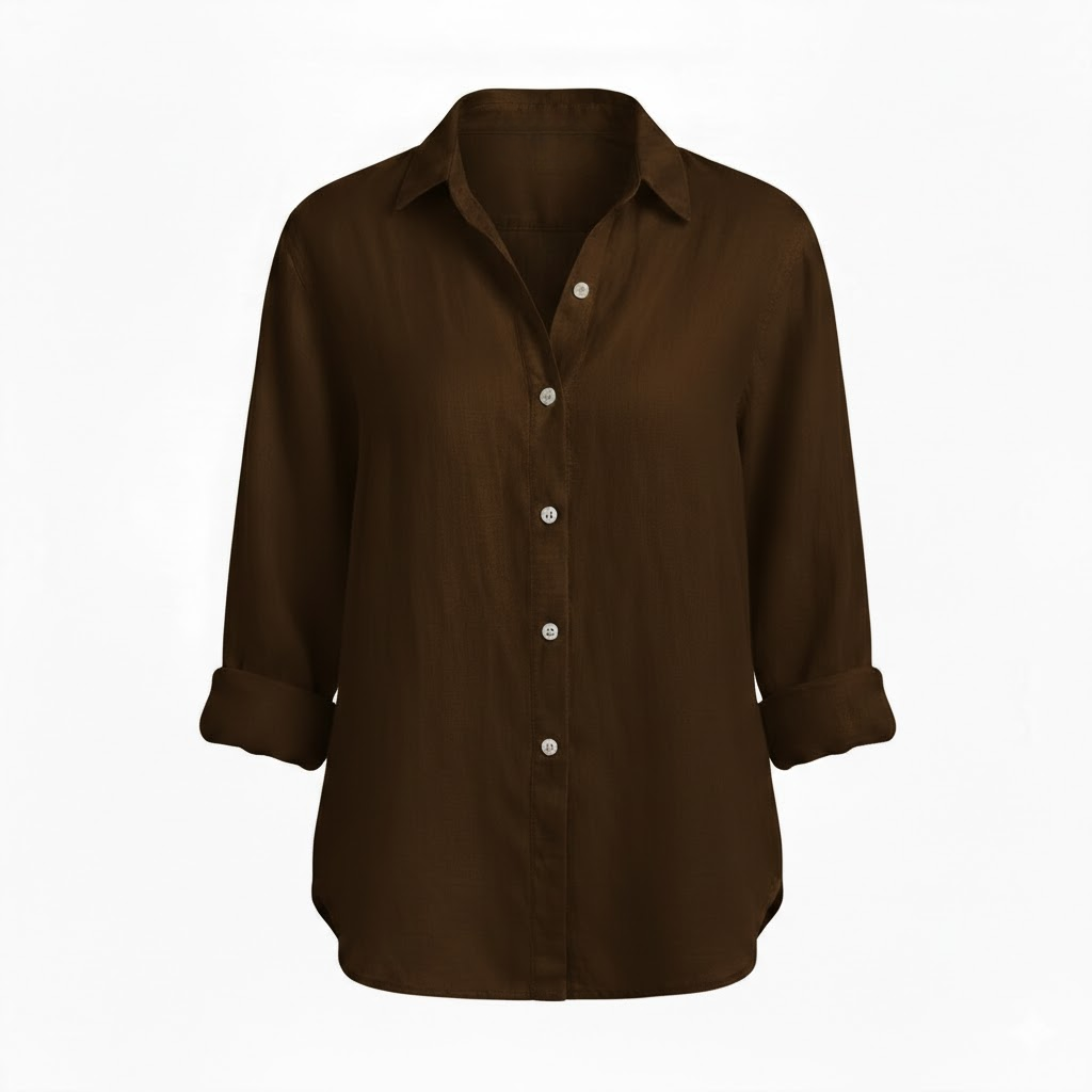 Women's Cotton Linen T-Shirt Half Sleeve Turn-Down Collar Loose Fit Casual Tee Top