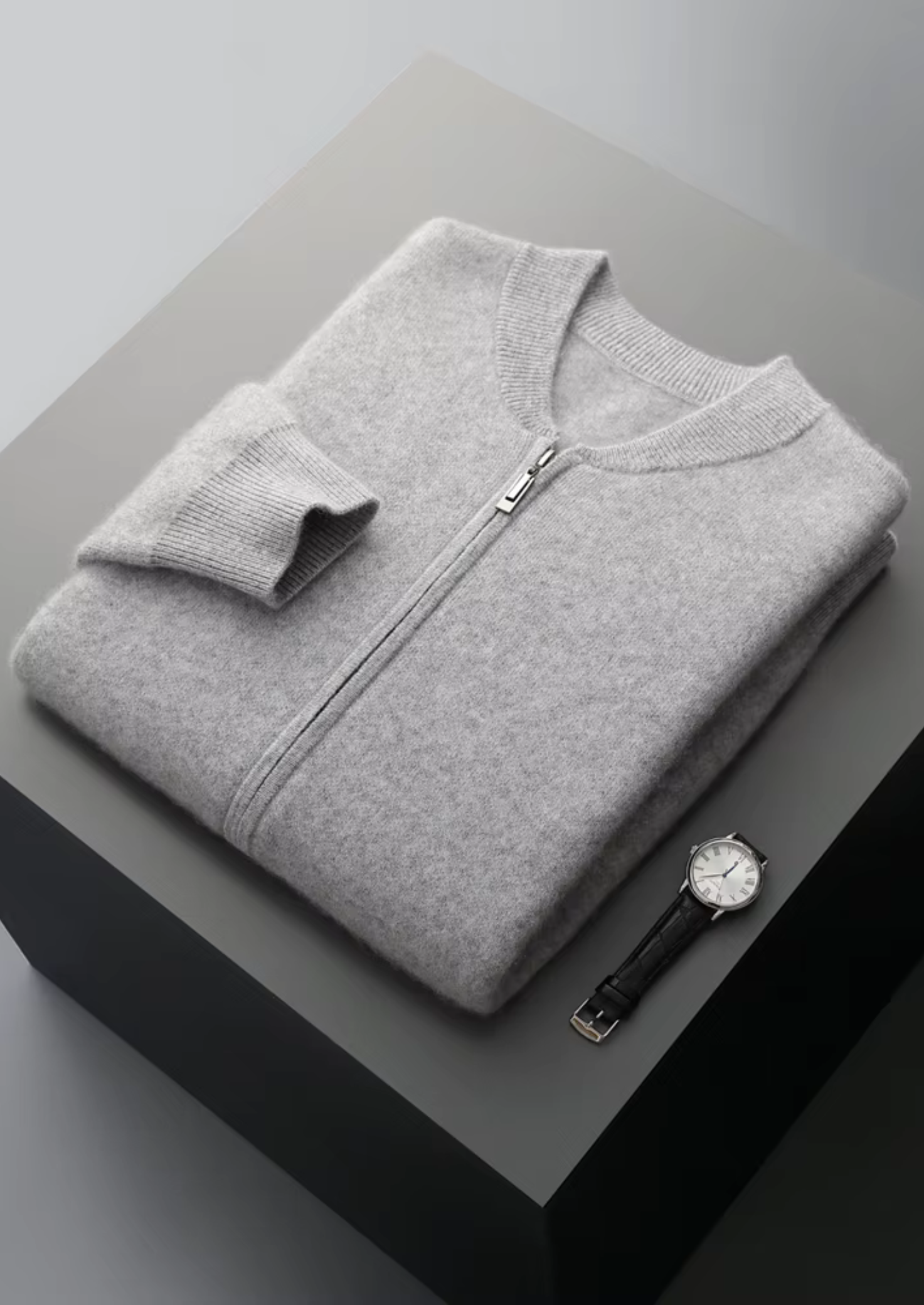 Veroux Mode | Men’s Pure Extra-Fine Merino Wool V-Neck Cardigan