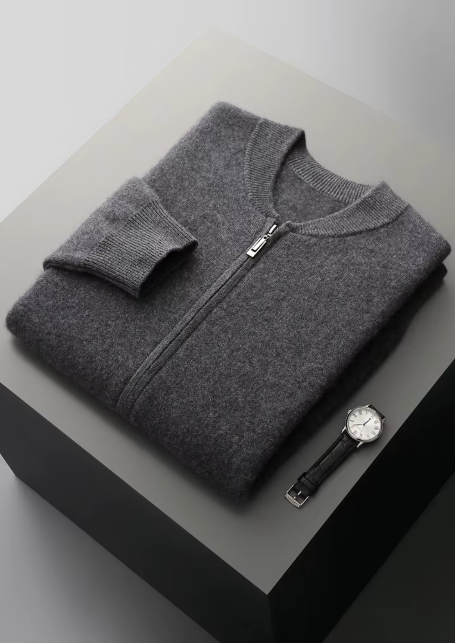 Veroux Mode | Men’s Pure Extra-Fine Merino Wool V-Neck Cardigan