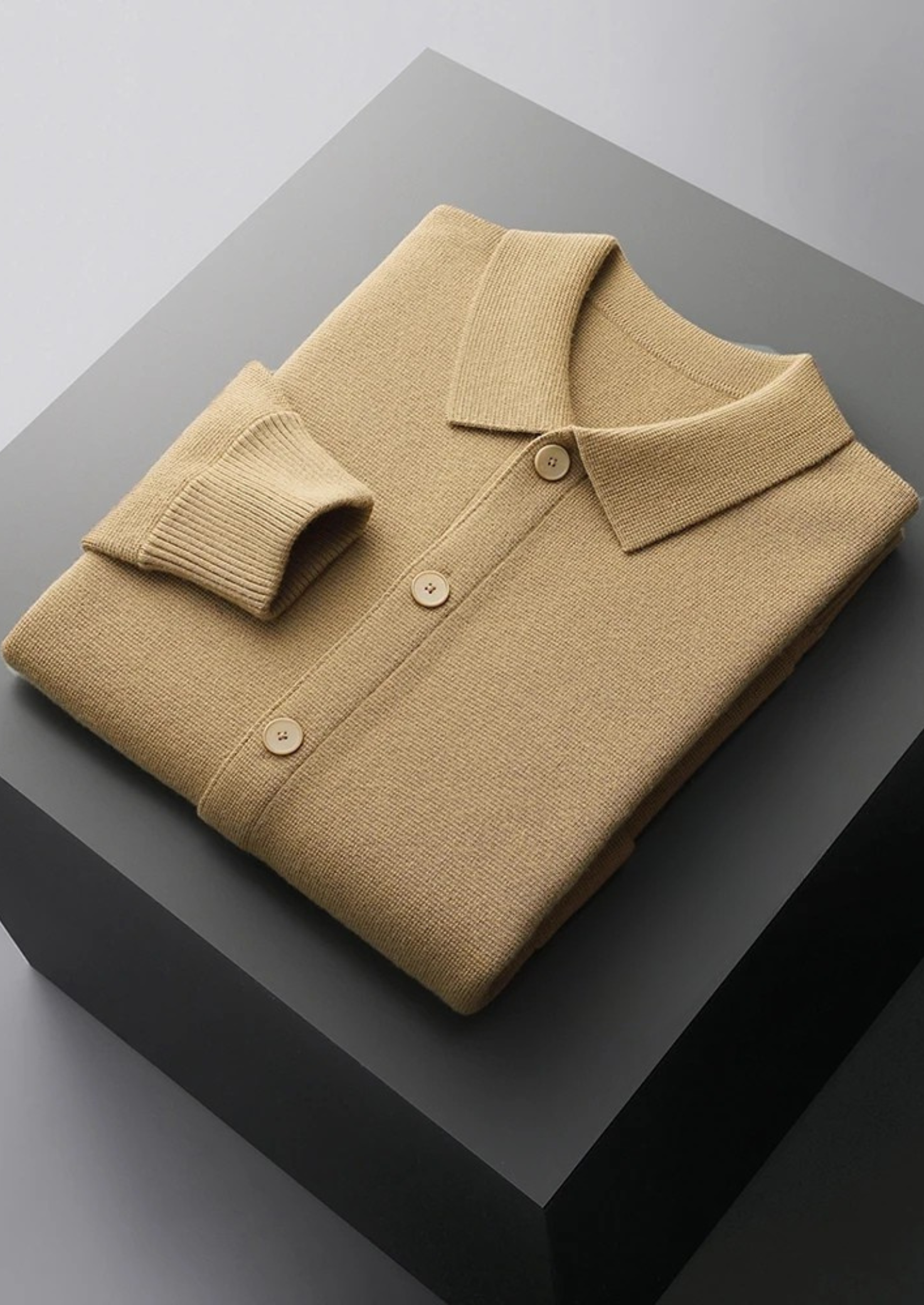 Veroux Mode | Men’s Pure Extra-Fine Merino Wool Button Overshirt