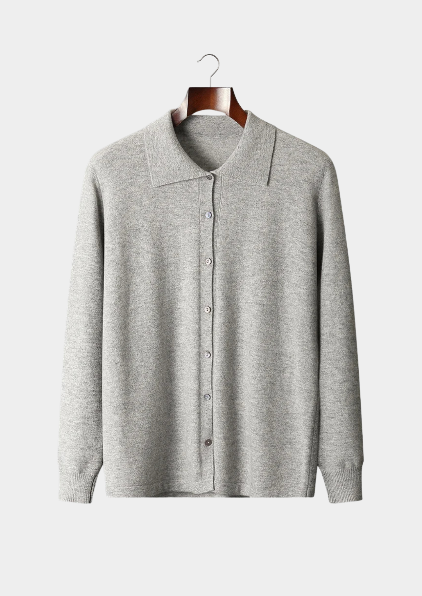 Veroux Mode | Men’s Pure Extra-Fine Merino Wool Polo Cardigan