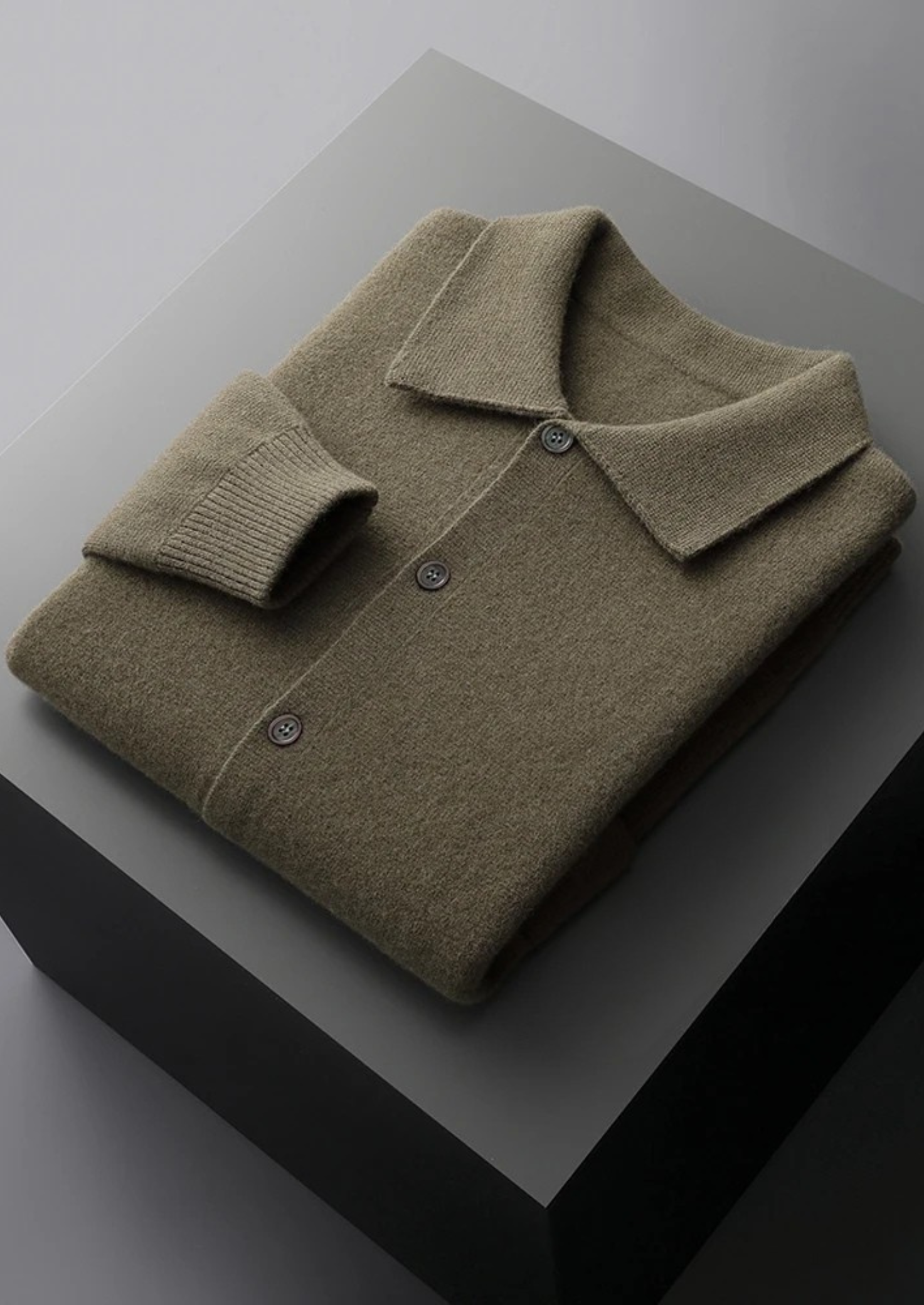 Veroux Mode | Men’s Pure Extra-Fine Merino Wool Button Overshirt