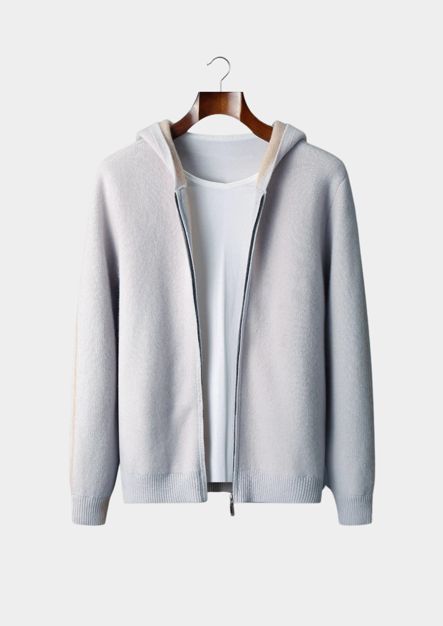 Veroux Mode | Men’s Premium Cashmere Two-Tone Zipper Hoodie