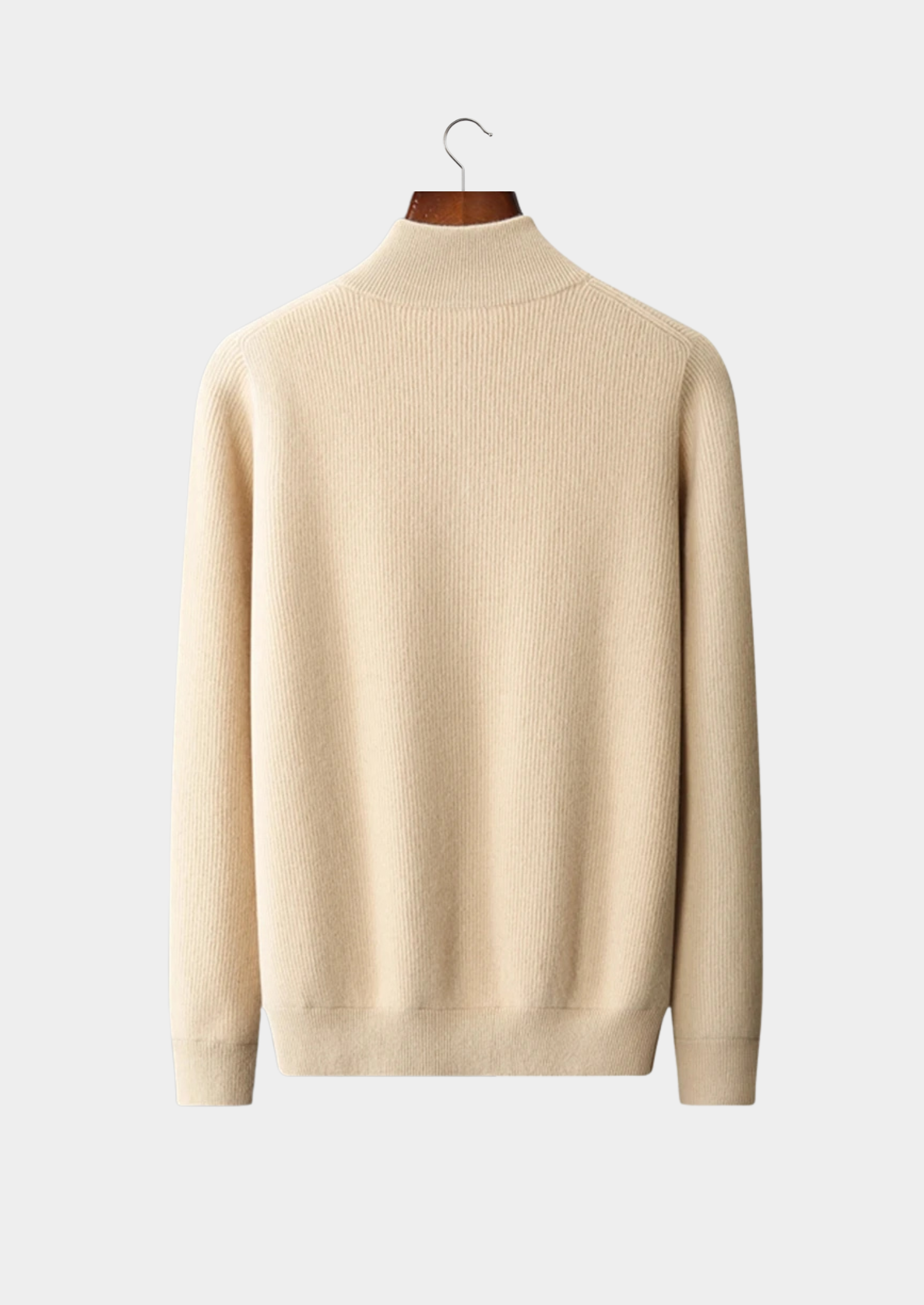 Veroux Mode | Men’s Pure Extra-Fine Merino Wool Ribbed Zip Cardigan