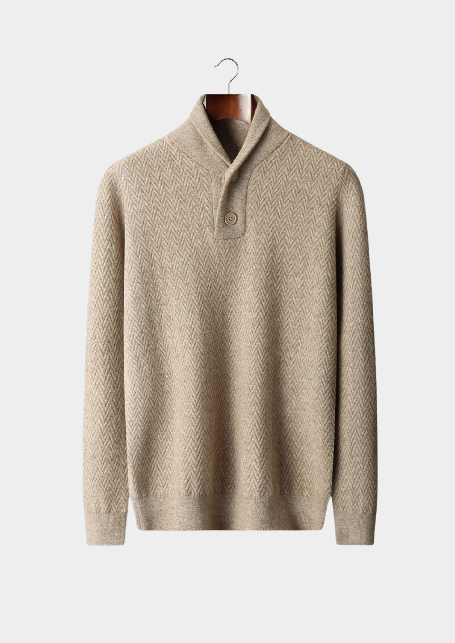 Veroux Mode | Men’s Premium Cashmere Zigzag Button Sweater