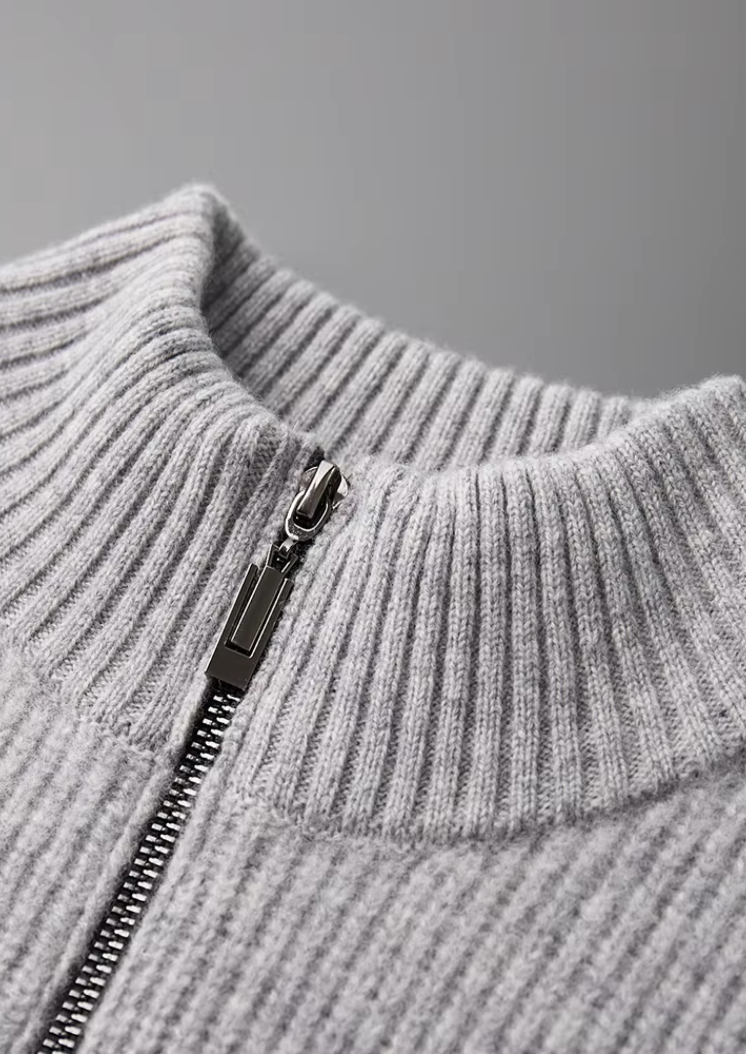 Veroux Mode | Men’s Pure Extra-Fine Merino Wool Ribbed Cardigan