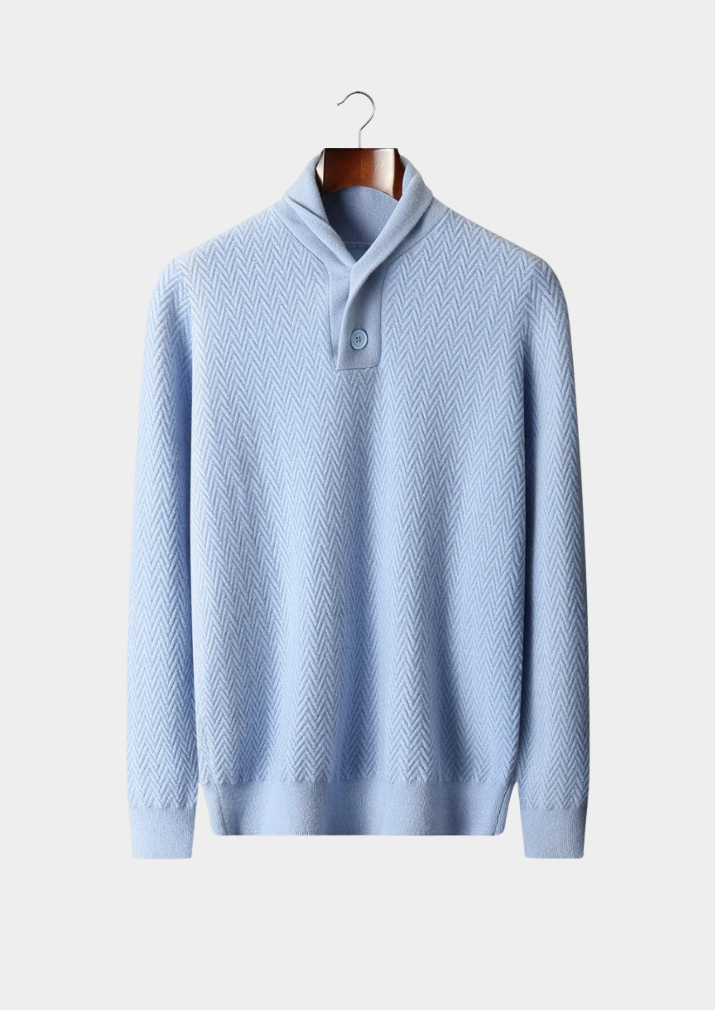 Veroux Mode | Men’s Premium Cashmere Zigzag Button Sweater