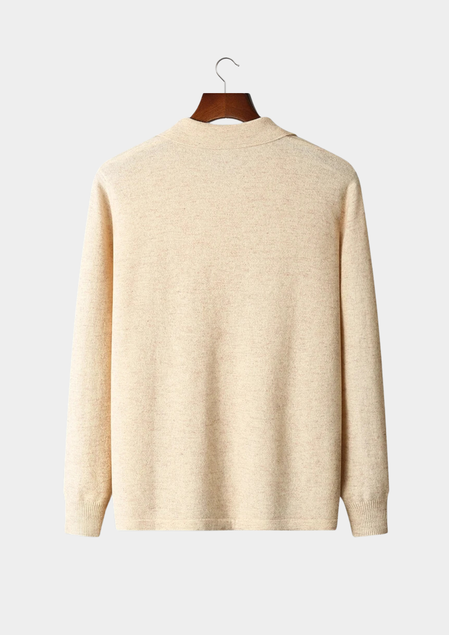 Veroux Mode | Men’s Pure Extra-Fine Merino Wool Polo Cardigan