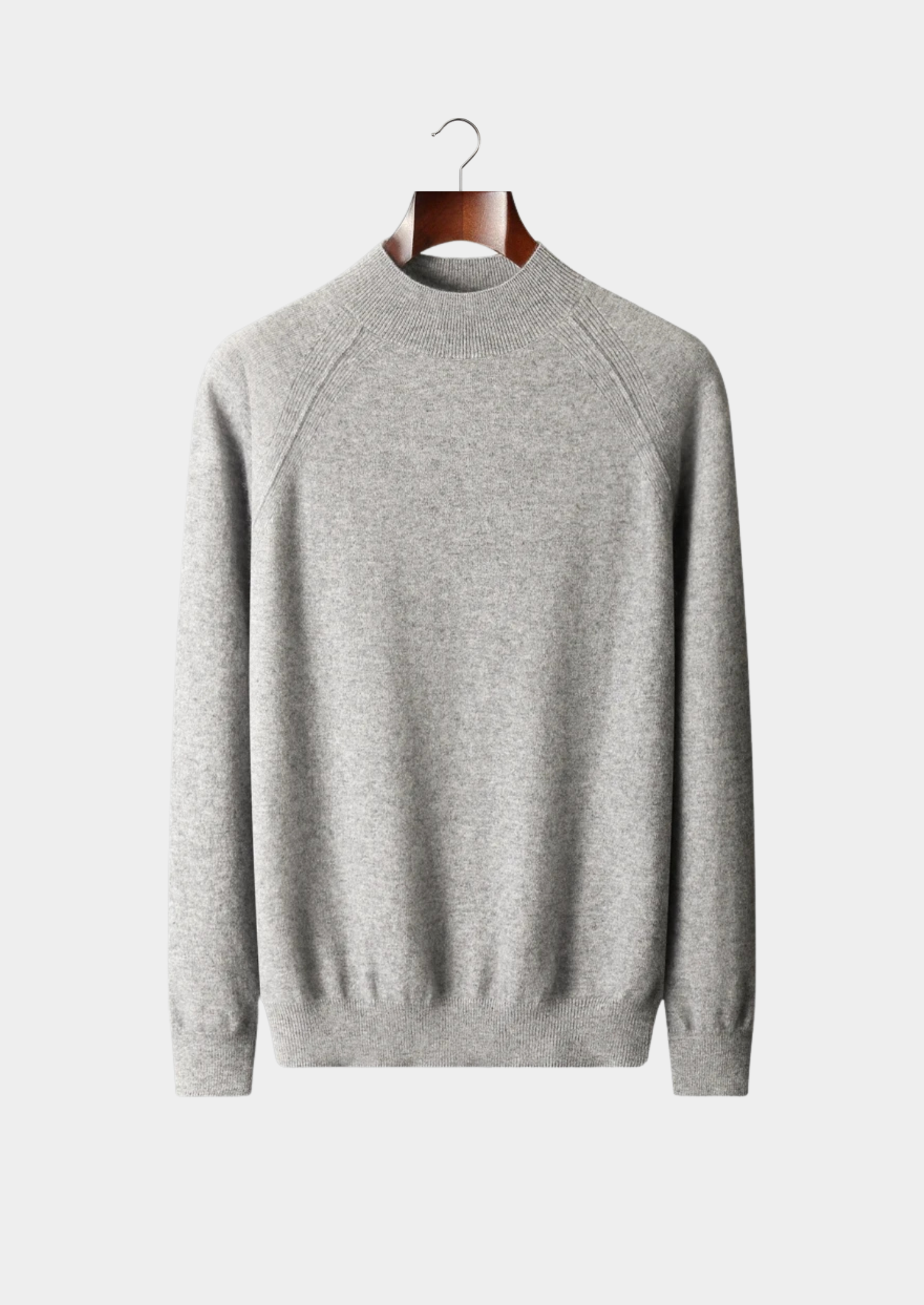 Veroux Mode | Men’s Pure Extra-Fine Merino Wool Raglan Mockneck