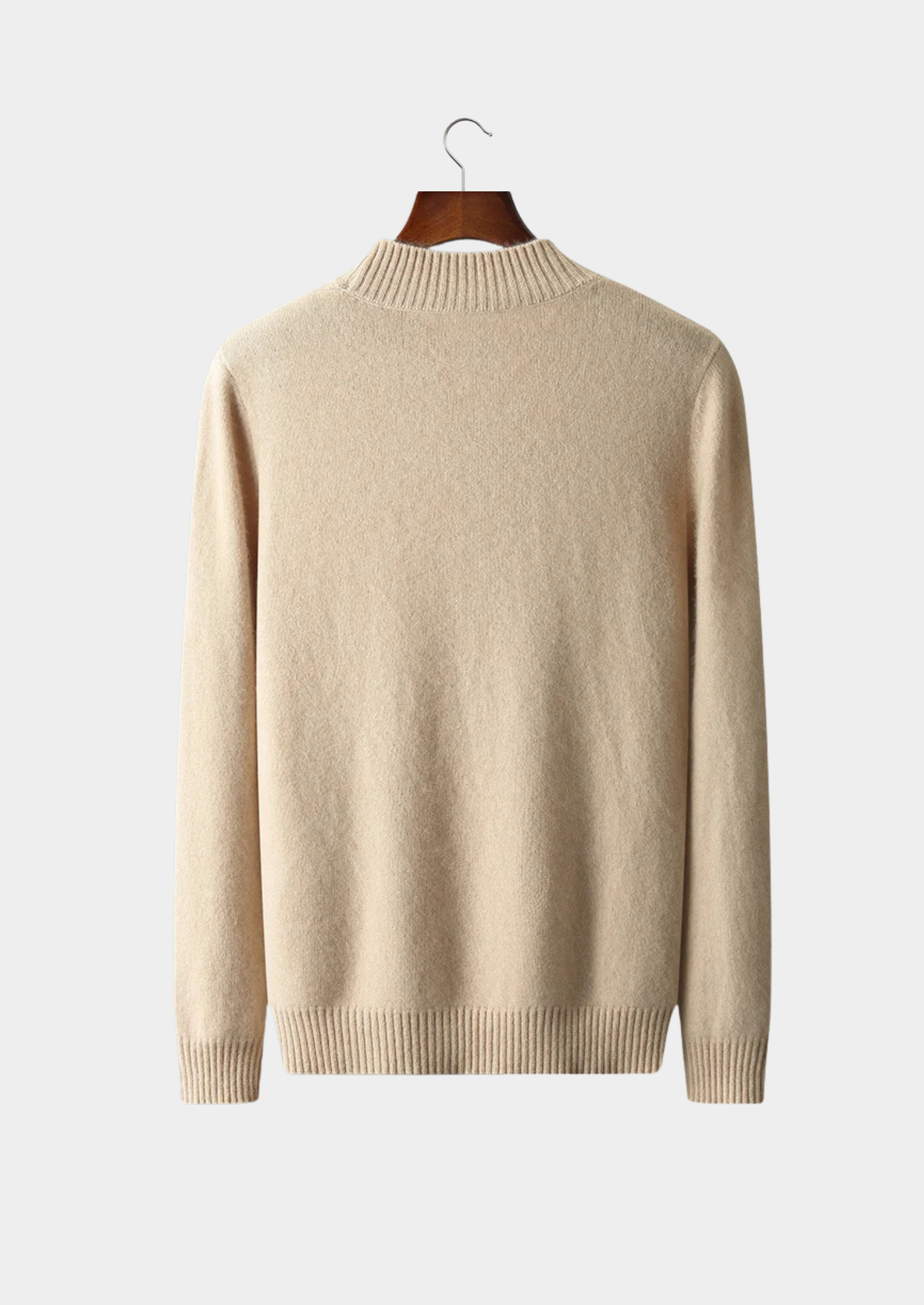 Veroux Mode | Men’s Pure Extra-Fine Merino Wool Jacquard Mockneck