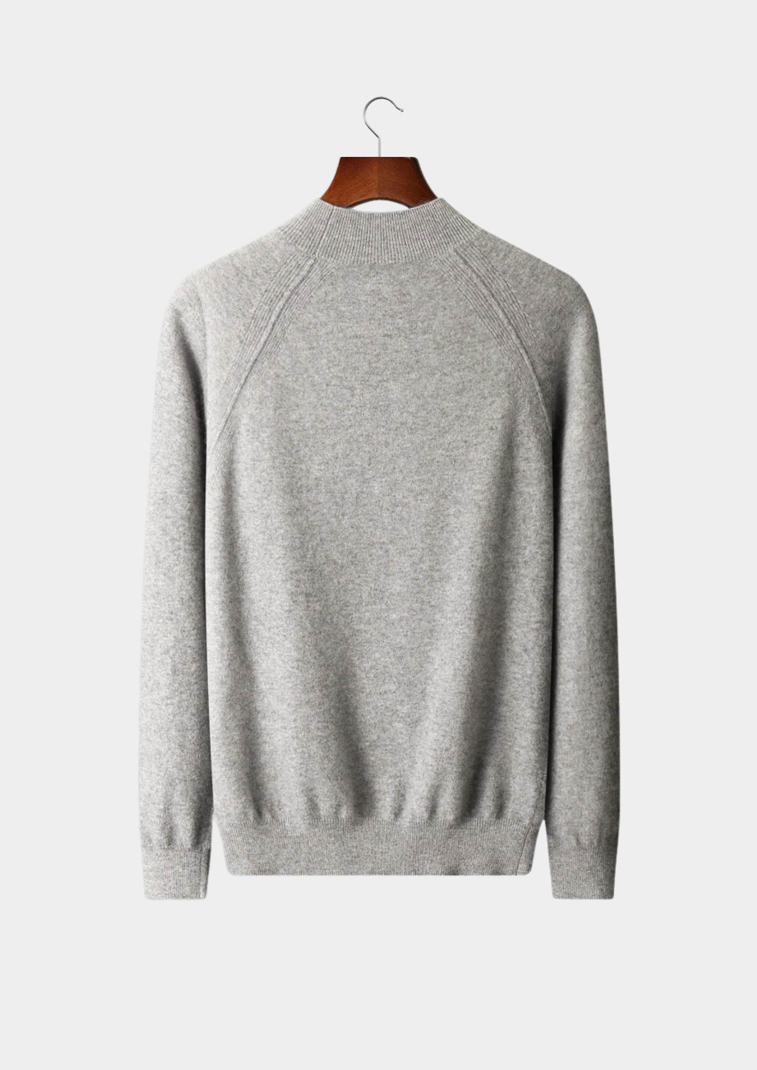 Veroux Mode | Men’s Pure Extra-Fine Merino Wool Raglan Mockneck