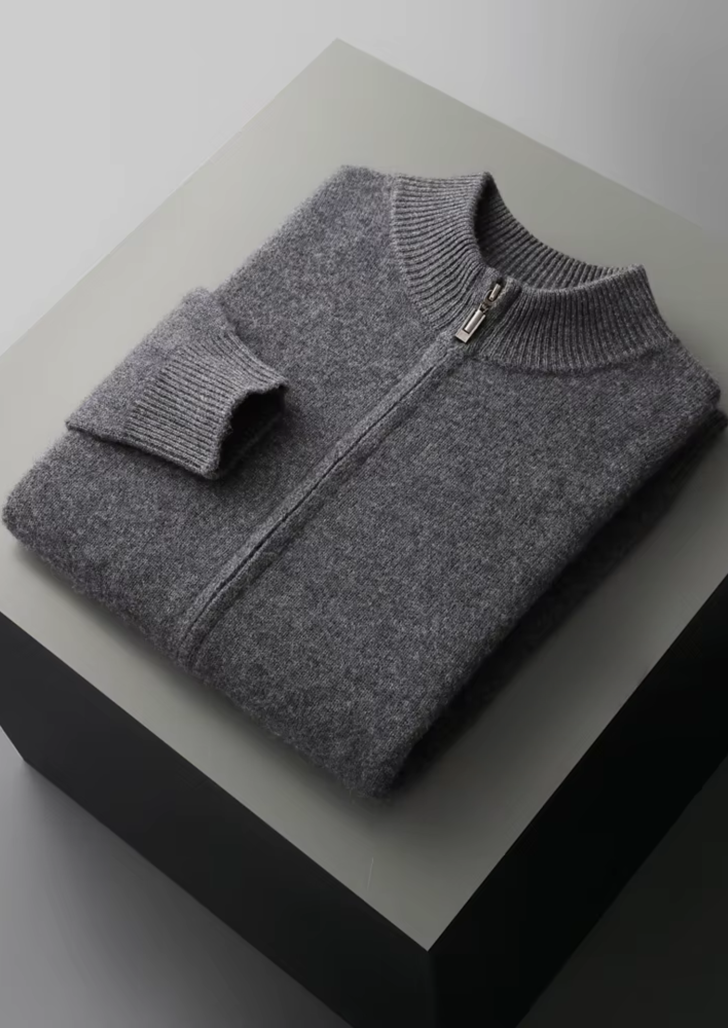 Veroux Mode | Men’s Pure Extra-Fine Merino Wool Zipper Cardigan