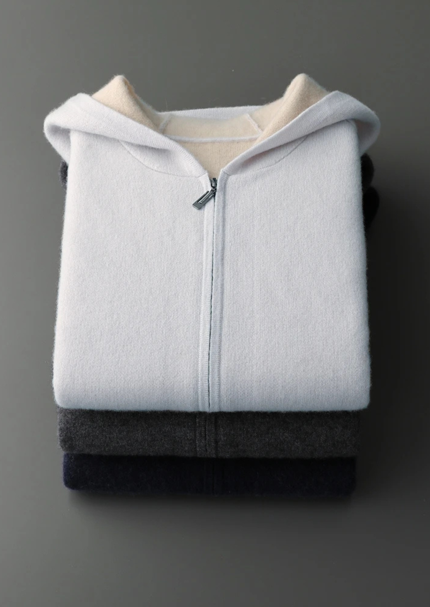 Veroux Mode | Men’s Premium Cashmere Two-Tone Zipper Hoodie