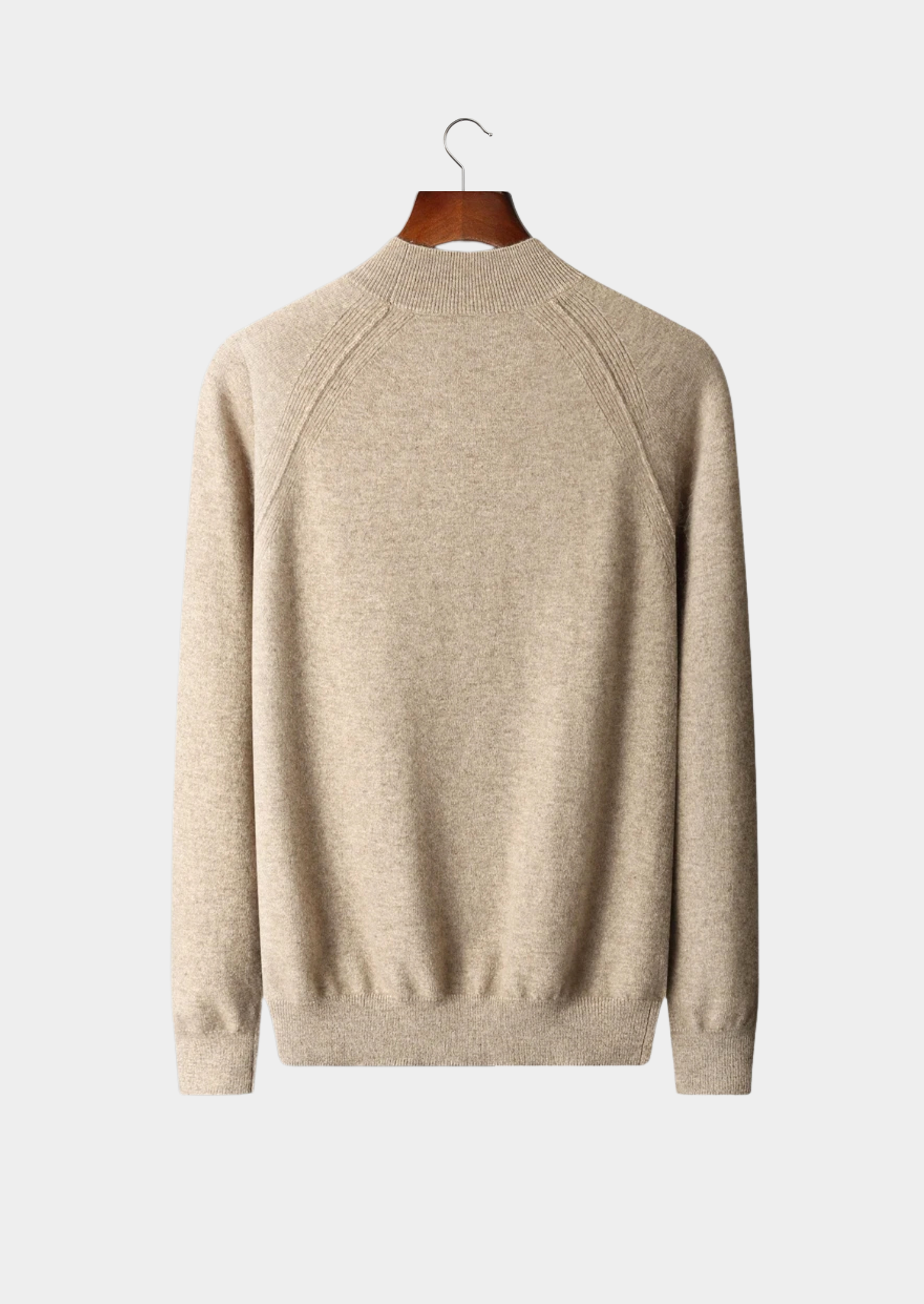 Veroux Mode | Men’s Pure Extra-Fine Merino Wool Raglan Mockneck