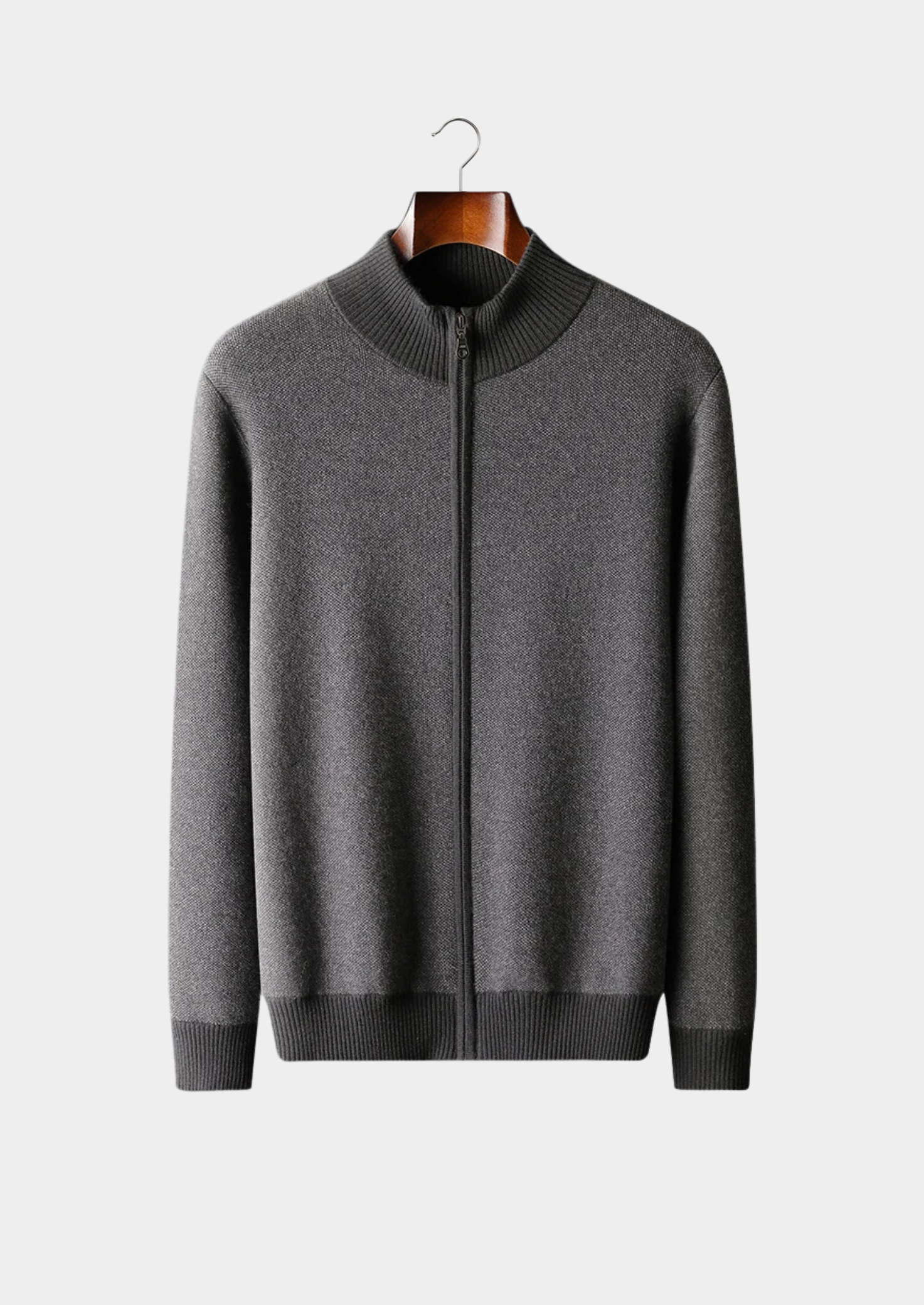 Veroux Mode | Men’s Premium Cashmere Jacquard Zip Cardigan