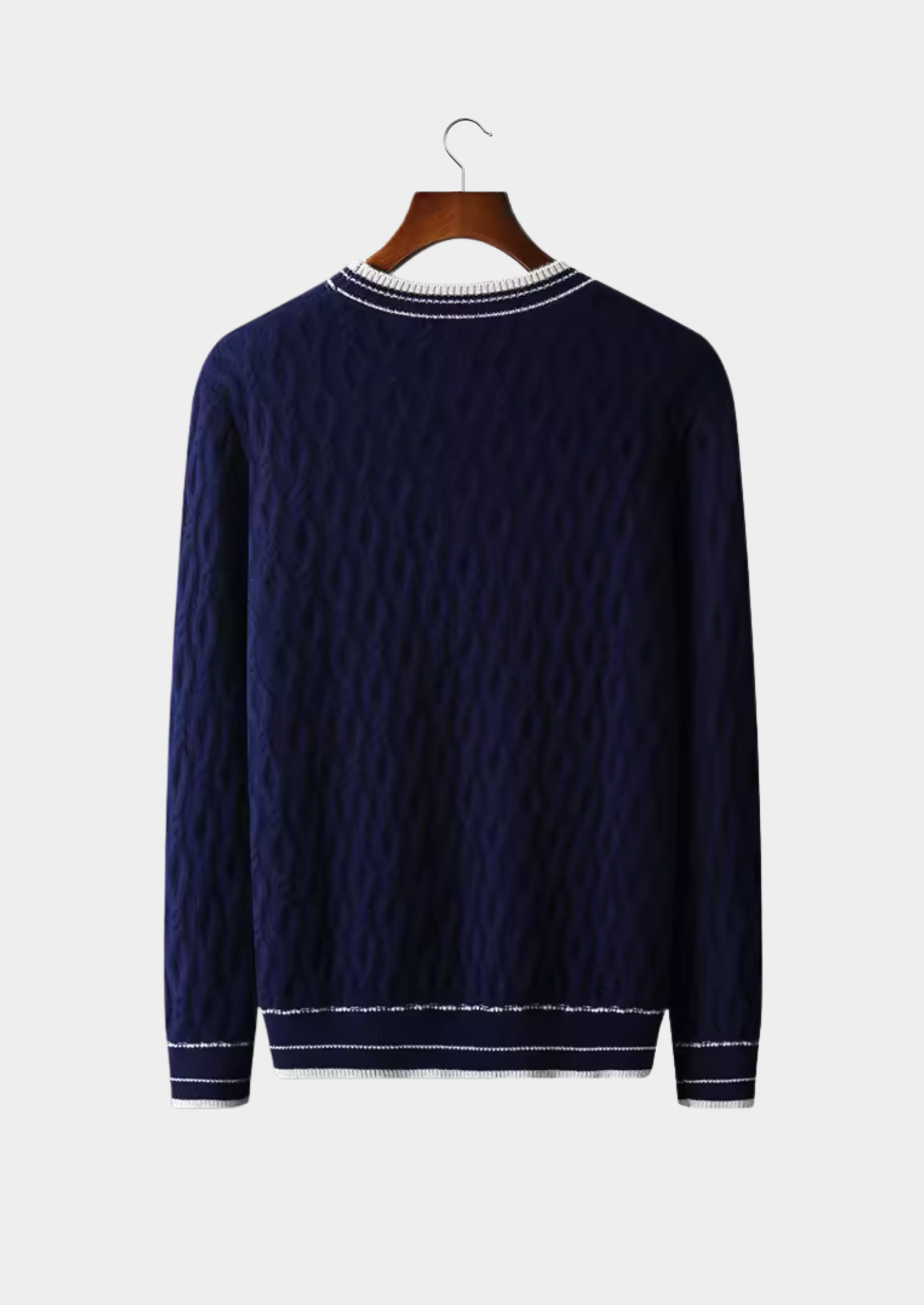 Veroux Mode | Men’s Pure Extra-Fine Merino Wool Jacquard Crewneck