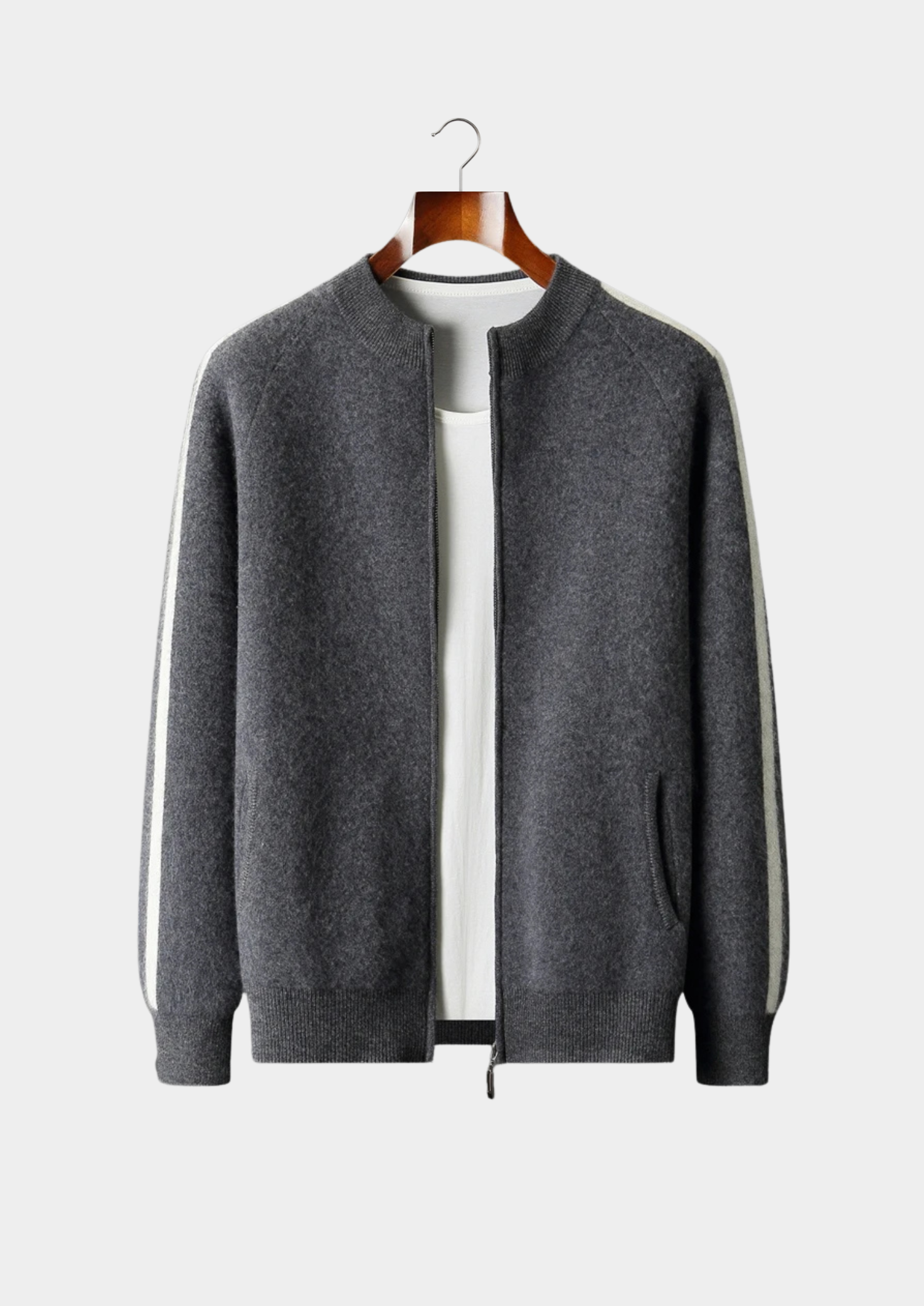 Veroux Mode | Men’s Pure Extra-Fine Merino Wool Striped Cardigan