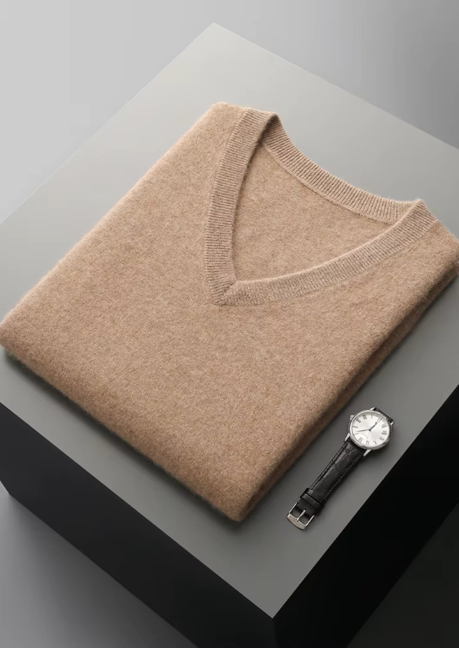 Veroux Mode | Men’s Pure Extra-Fine Merino Wool V-Neck Vest