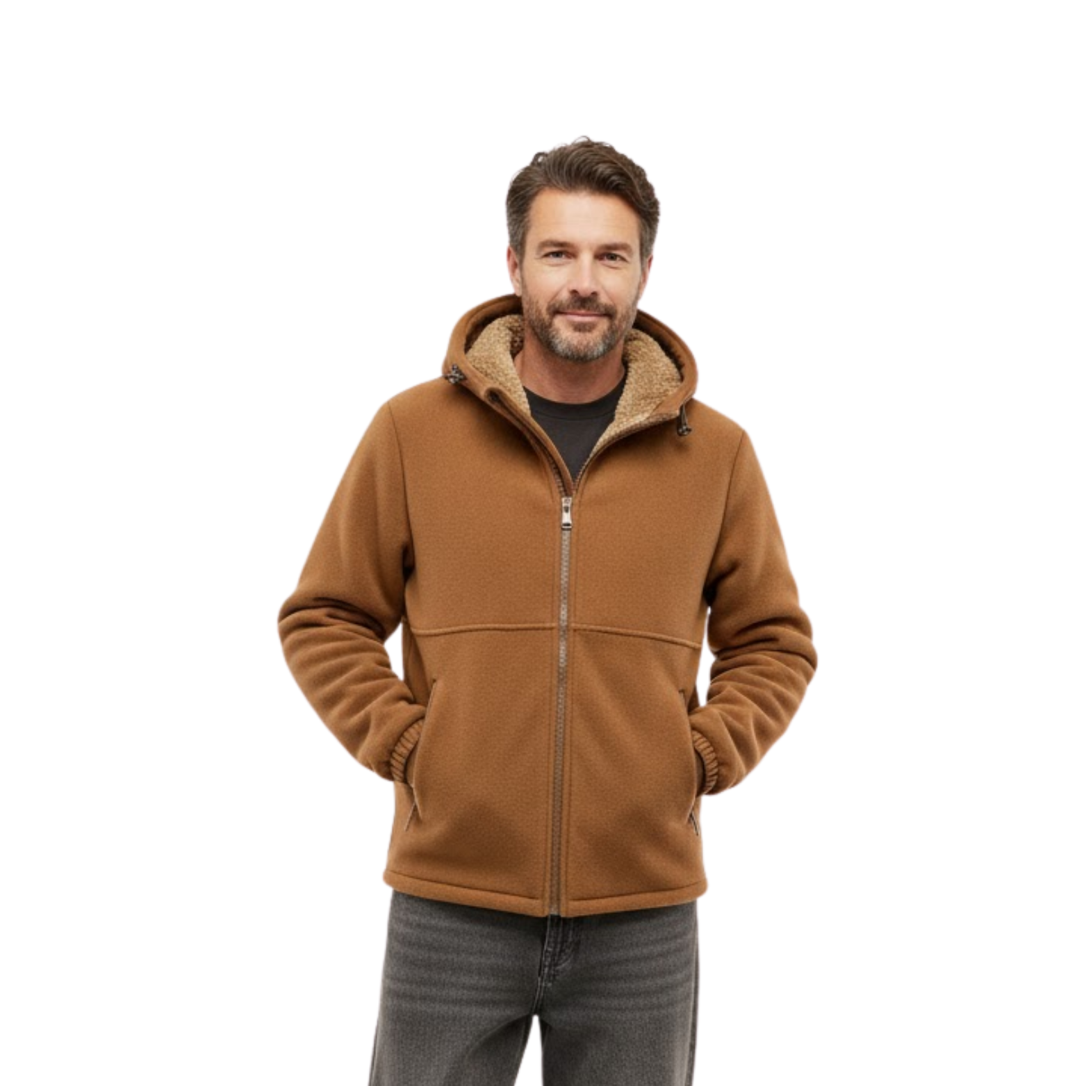 Men's Fleece Lined Thick Outdoor Sports Sweatshirt Hoodie