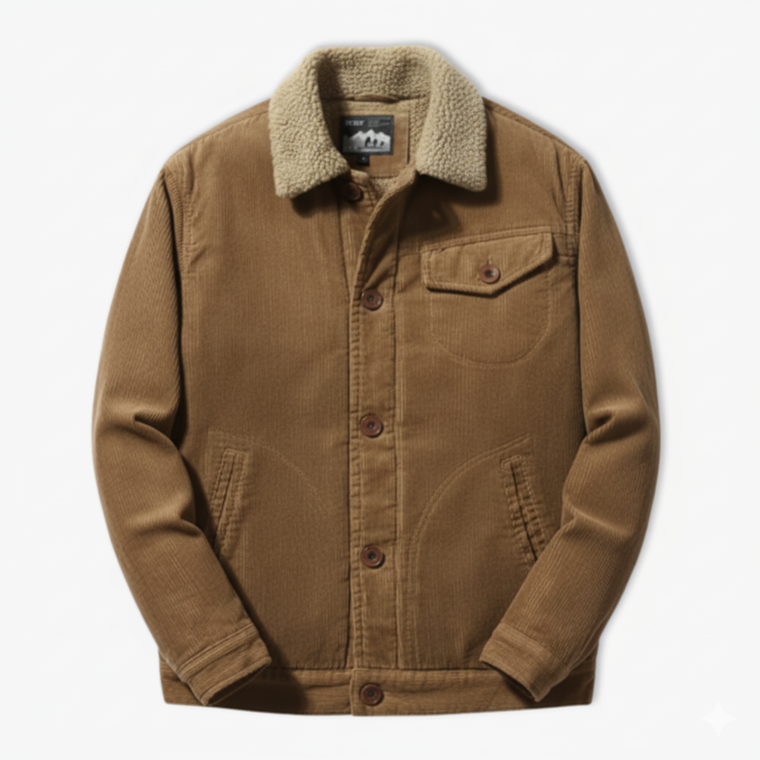 Men's Winter Plus Velvet Corduroy Tooling Casual Parka