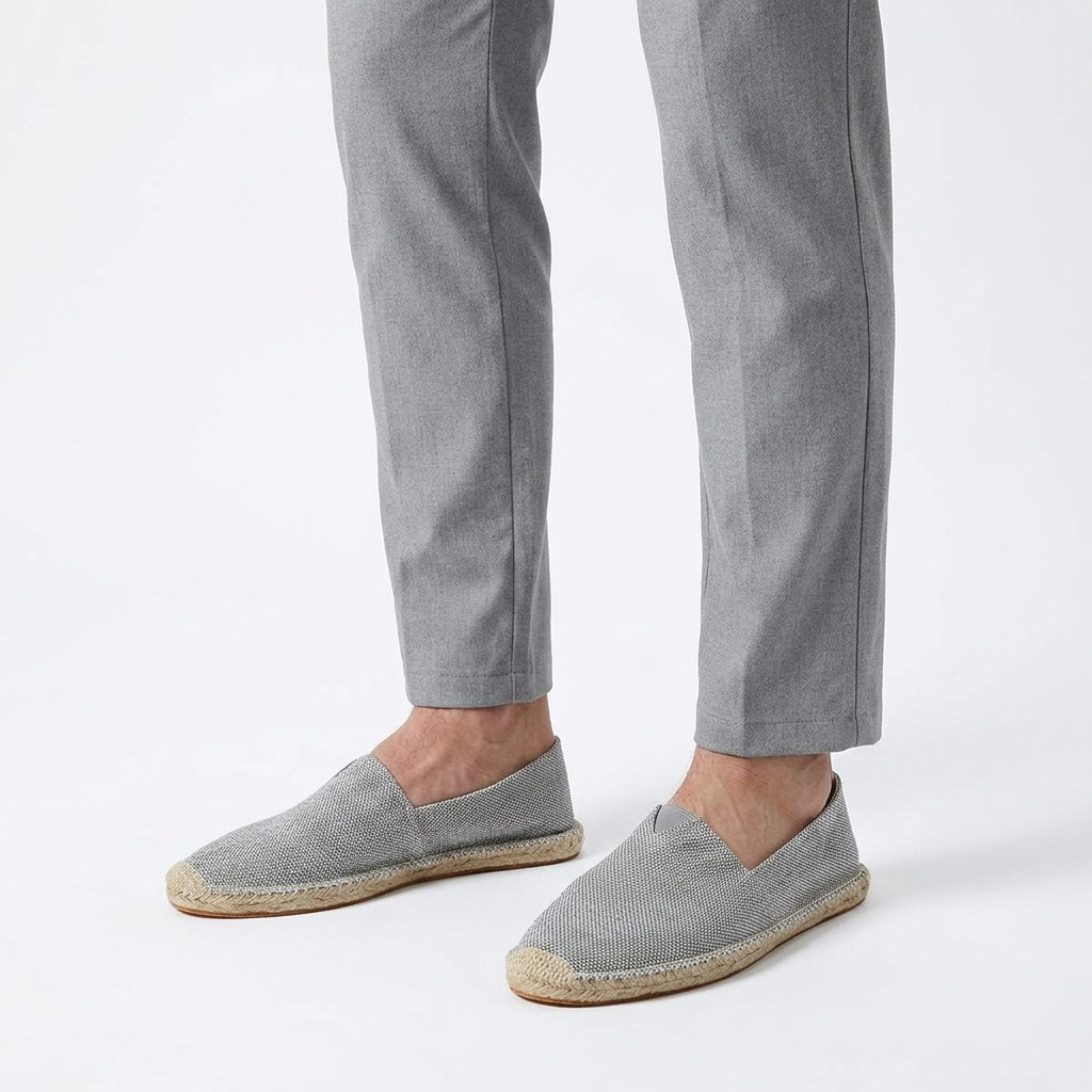 Men's linen espadrilles — canvas slip-on loafers — beach vacation