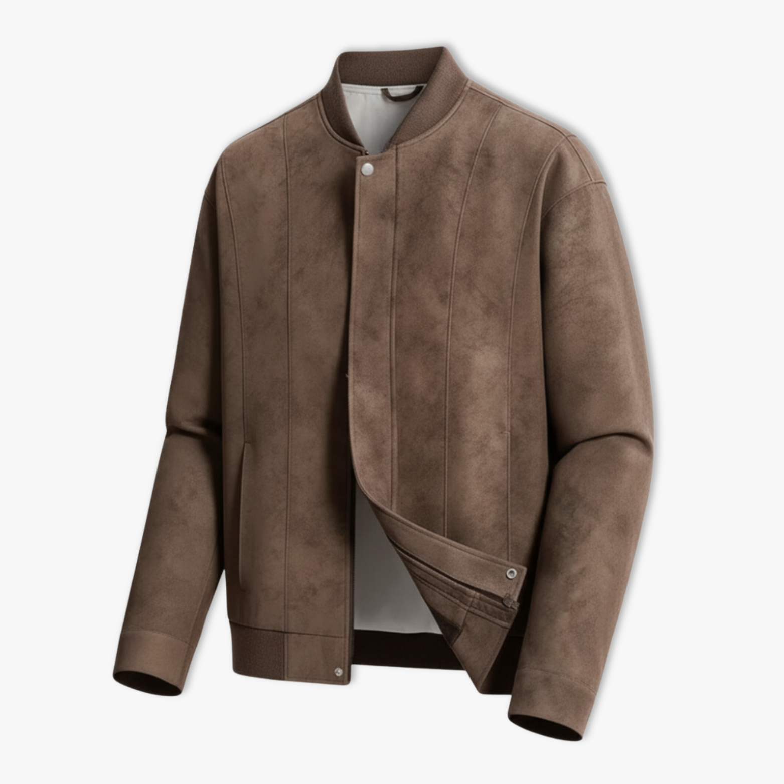 Loose Casual Men's Baseball Collar Leather Jacket Velvet