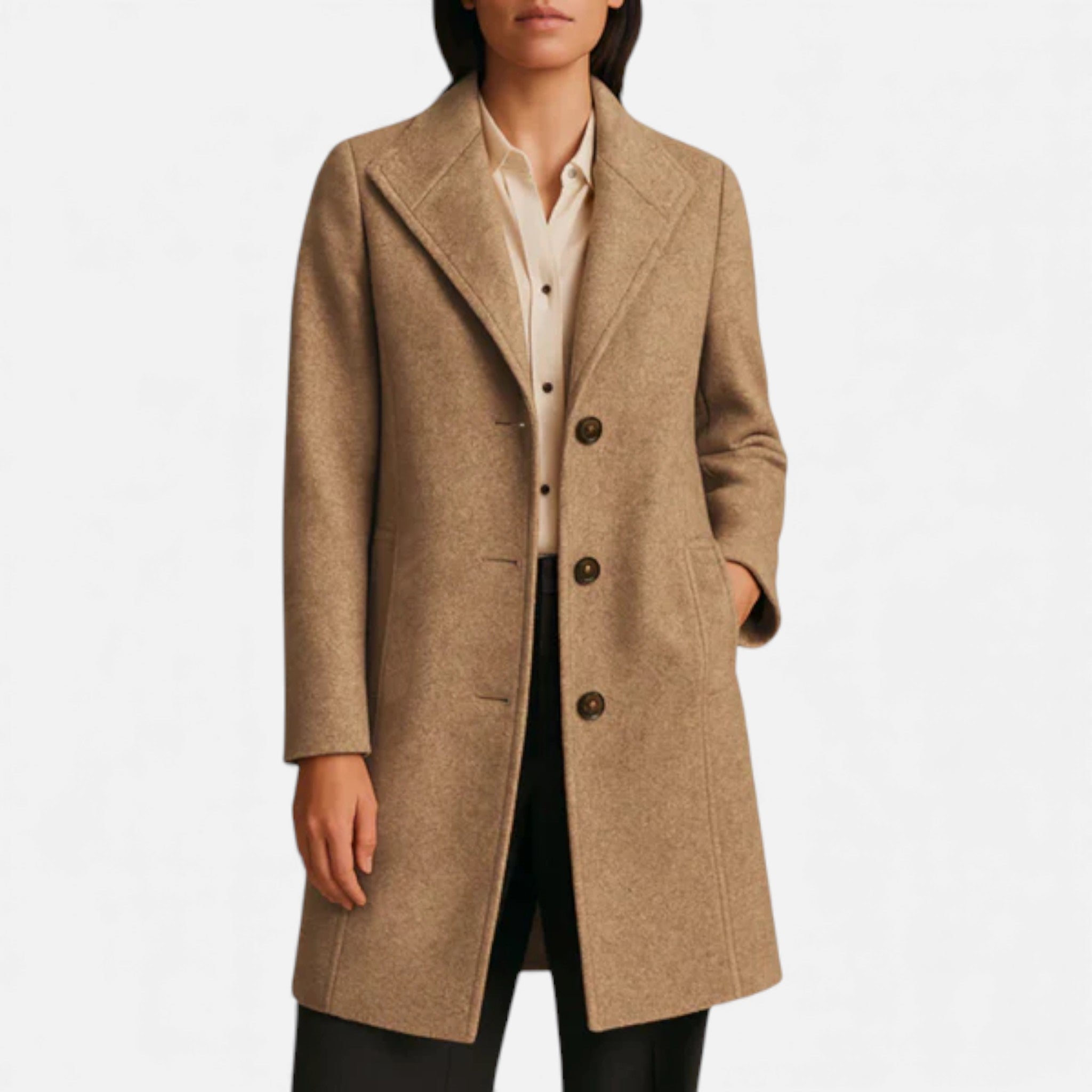 Veroux Mode | Women’s Lapel Coat – Tweed Heritage Elegance