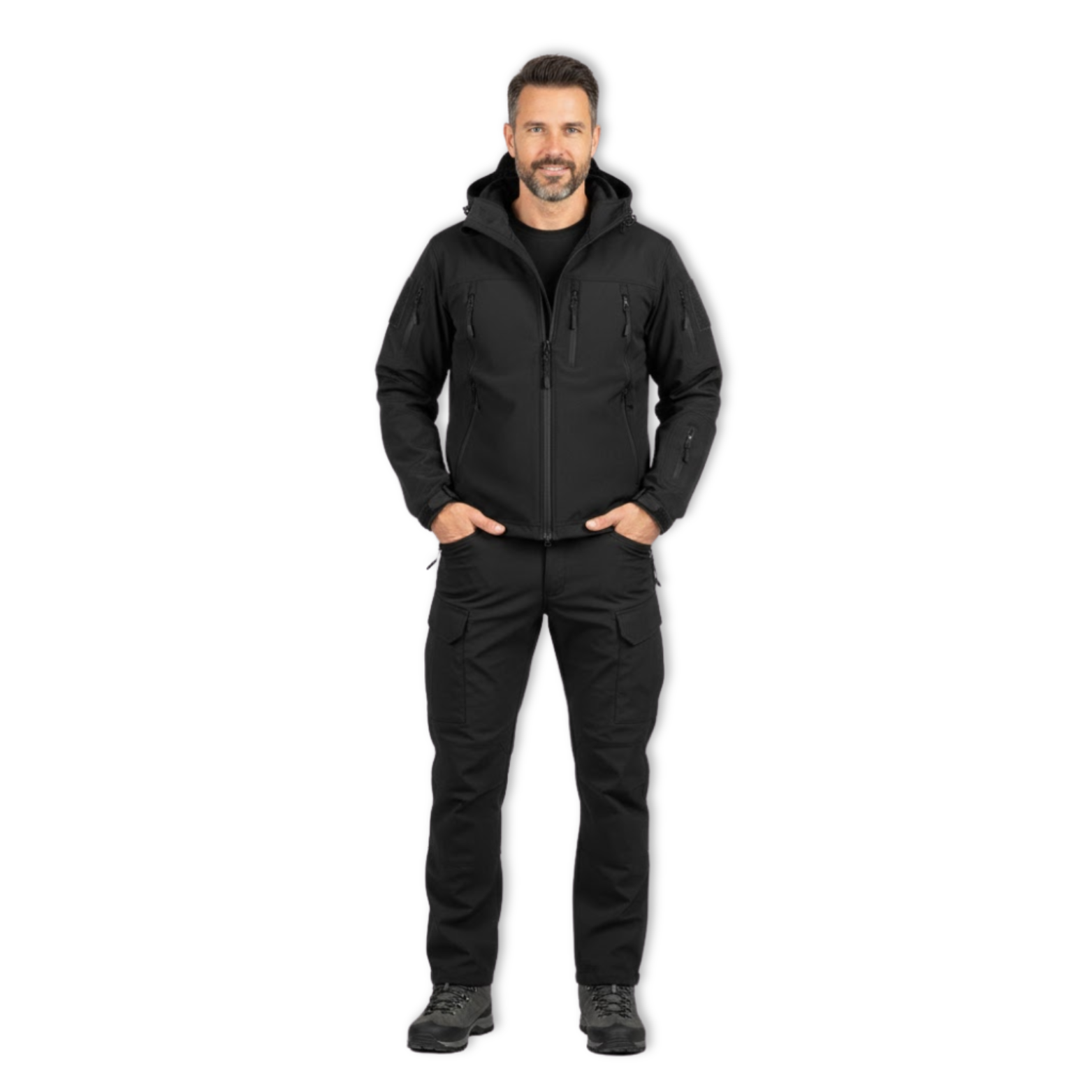 Men Outdoor Soft Shell Tactical Jackets Sets Fleece Cargo Pant