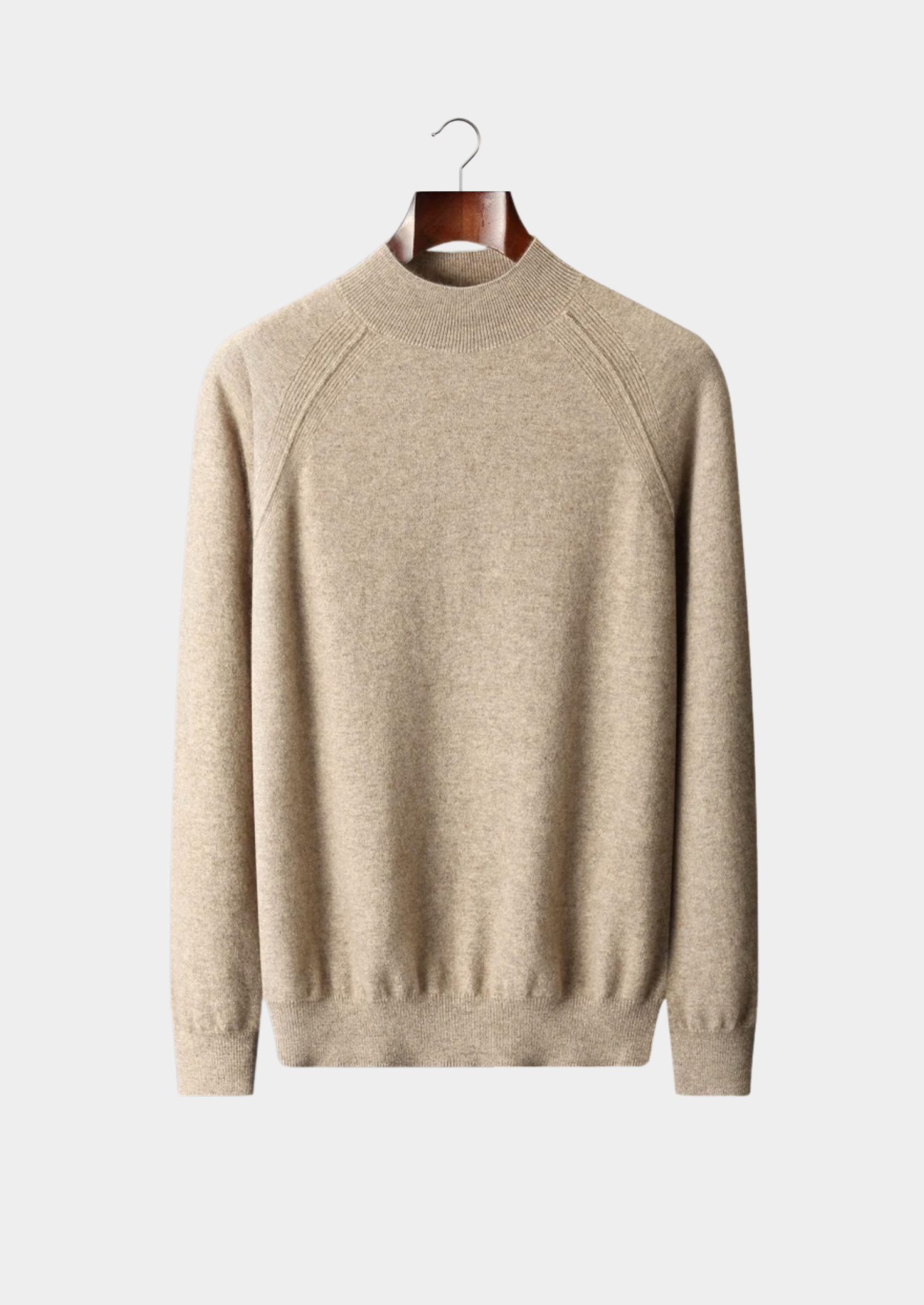 Veroux Mode | Men’s Pure Extra-Fine Merino Wool Raglan Mockneck