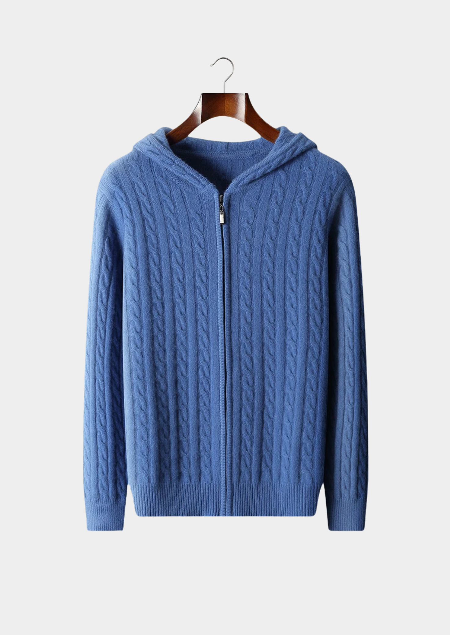 Veroux Mode | Men’s Premium Cashmere Cable Knit Zipper Hoodie