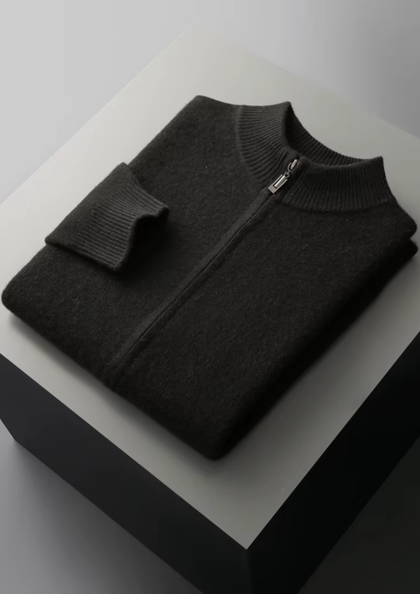 Veroux Mode | Men’s Pure Extra-Fine Merino Wool Zipper Cardigan