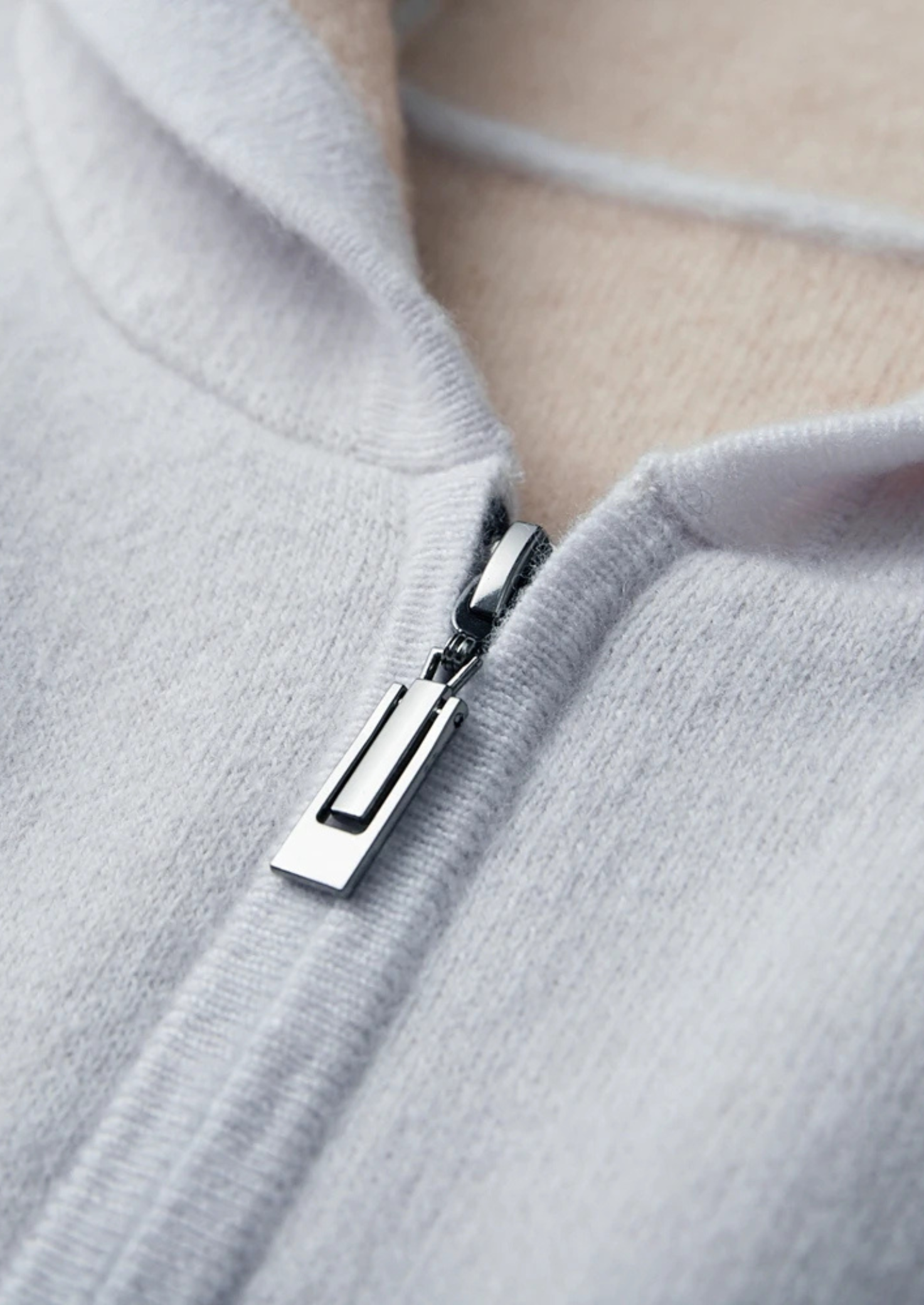 Veroux Mode | Men’s Premium Cashmere Two-Tone Zipper Hoodie