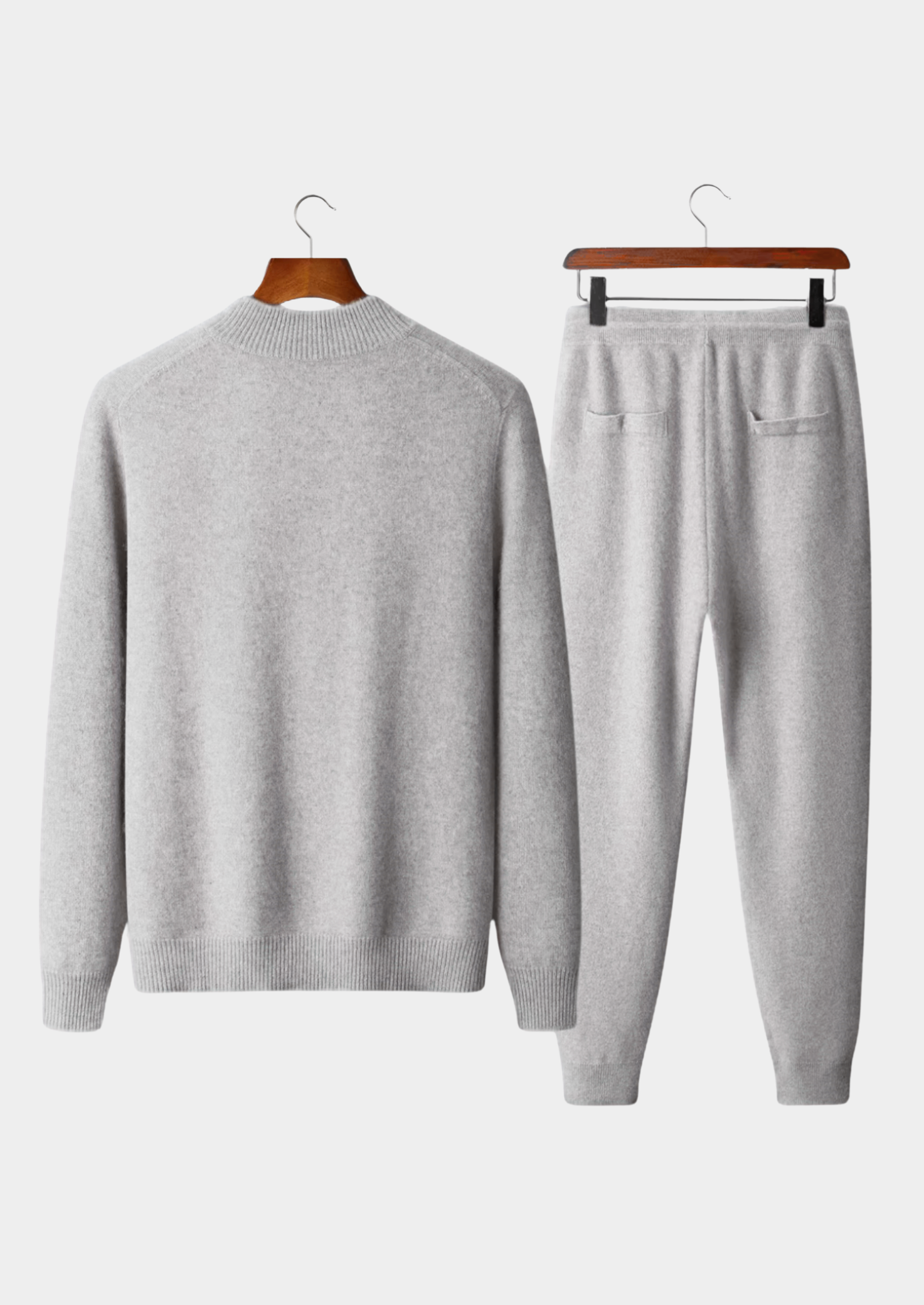 Veroux Mode | Men’s Pure Extra-Fine Merino Wool Luzzo Set – Light Gray