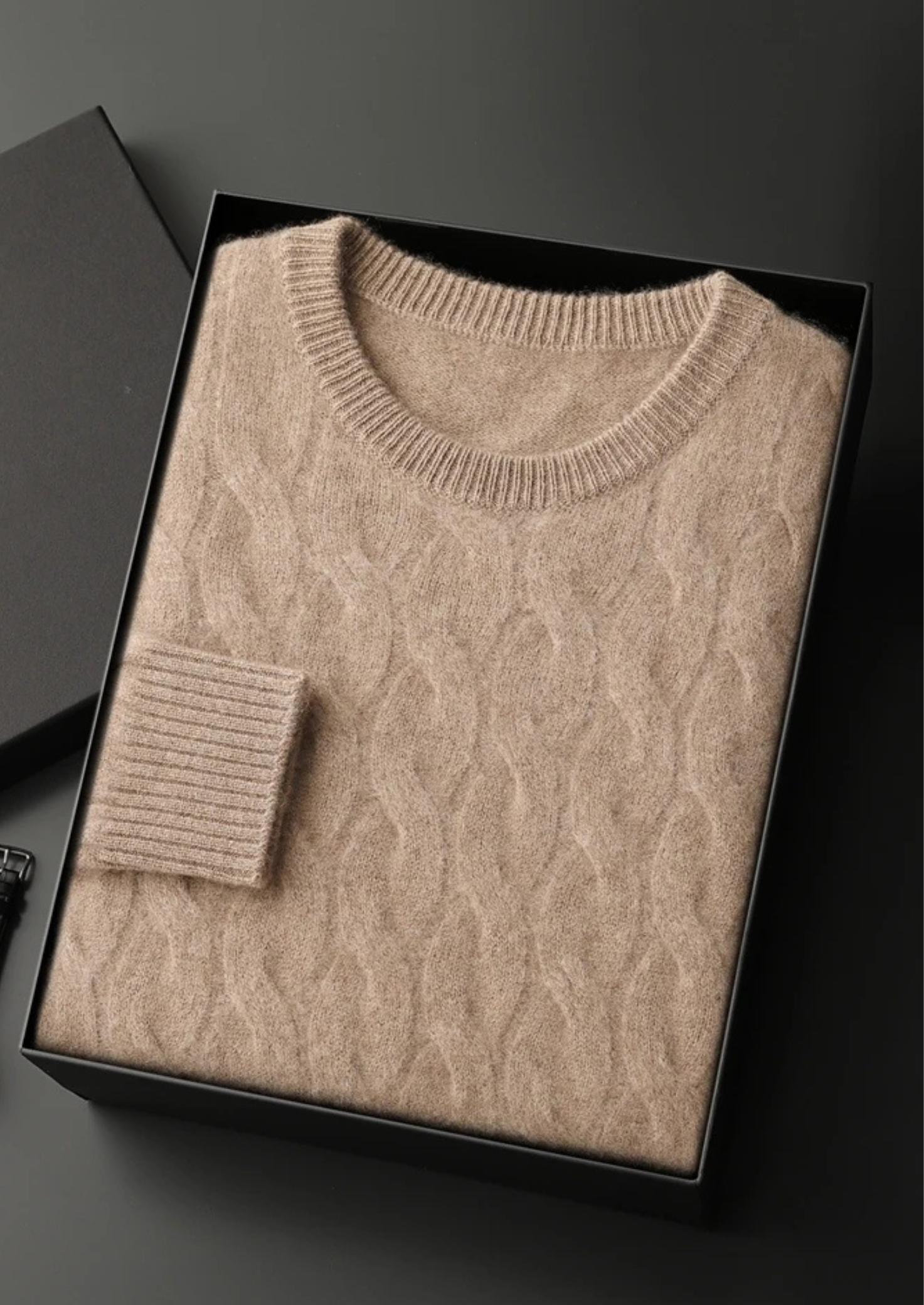 Veroux Mode | Men’s Premium Cashmere Cable Crewneck