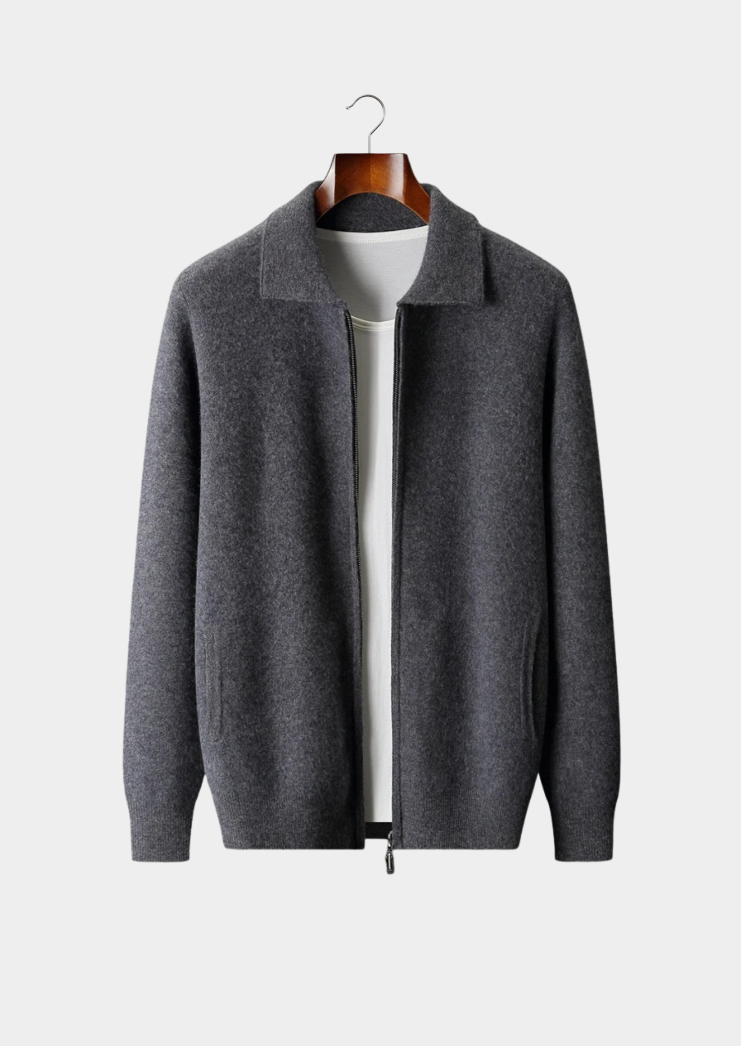 Veroux Mode | Men’s Premium Cashmere Zip Polo Cardigan