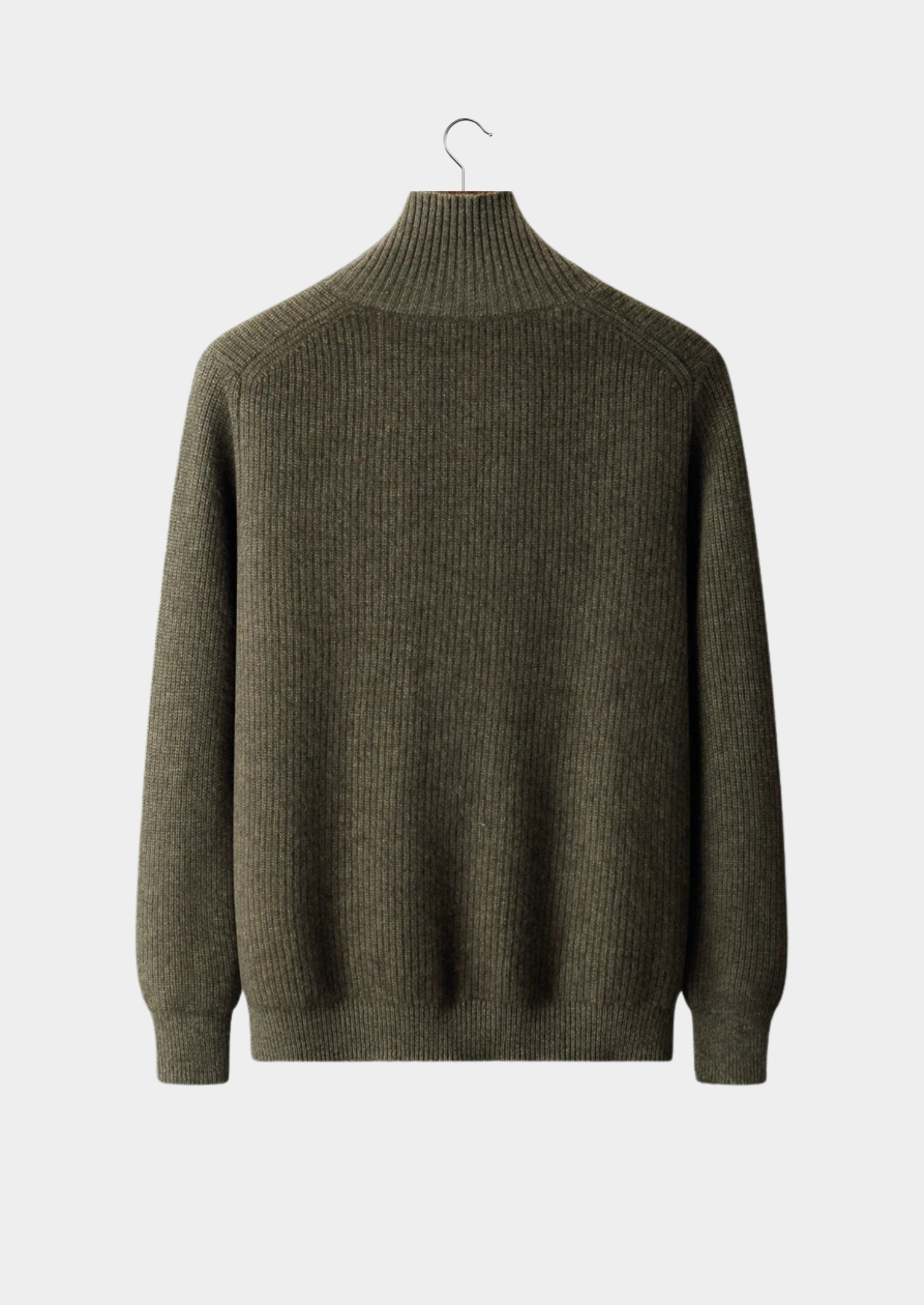 Veroux Mode | Men’s Premium Cashmere Ribbed High Collar Cardigan