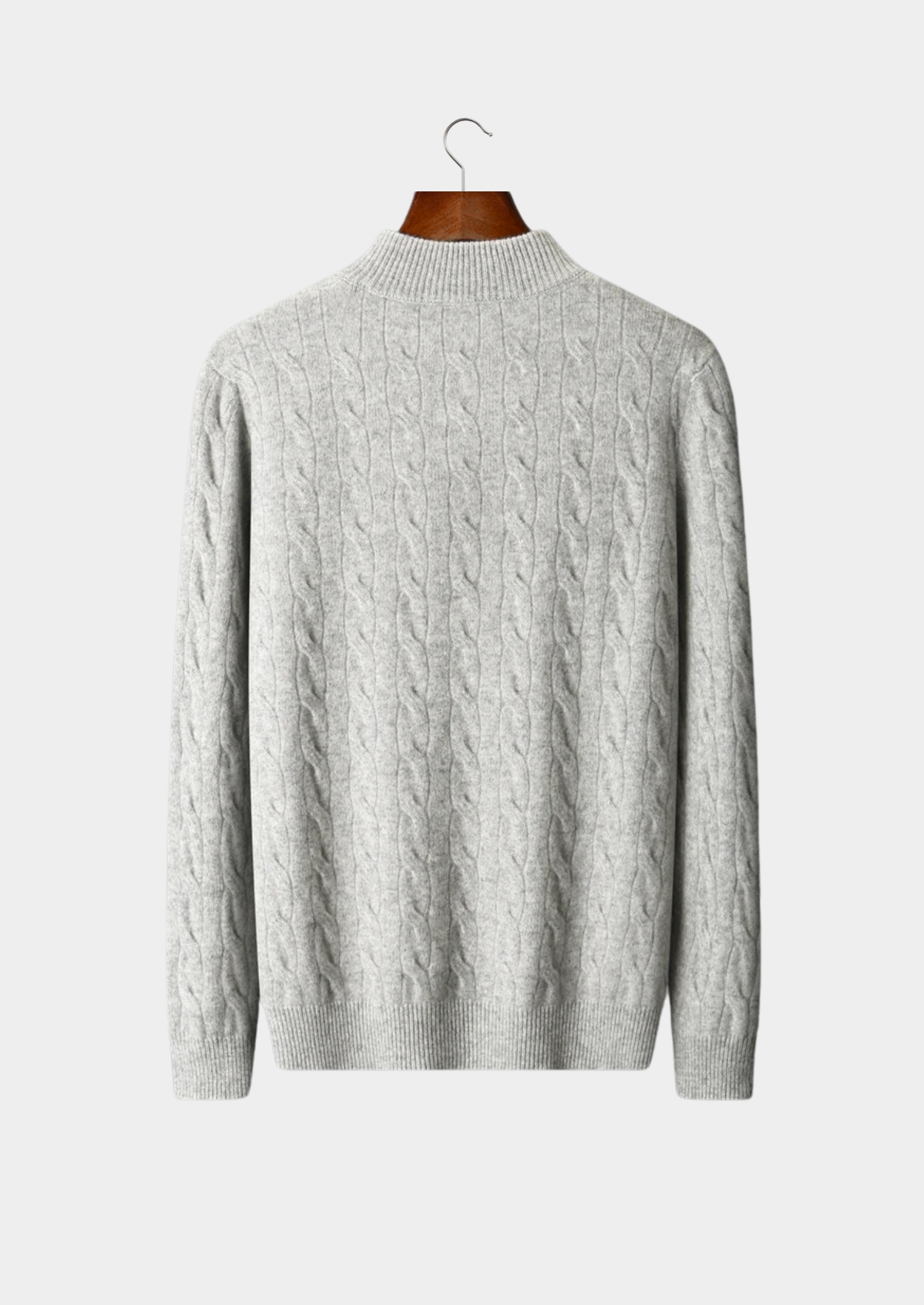 Veroux Mode | Men’s Pure Extra-Fine Merino Wool Cable Half Zip