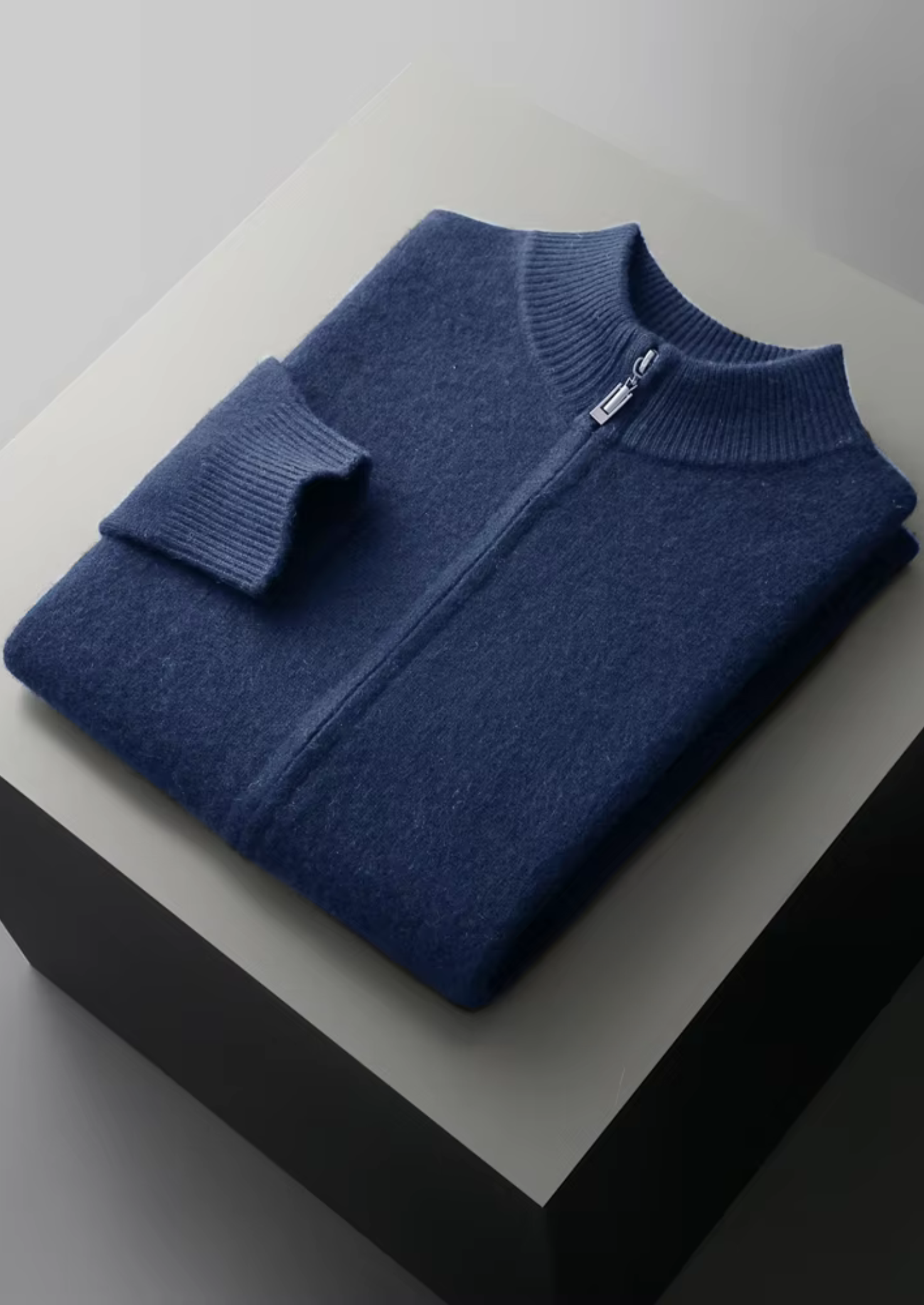 Veroux Mode | Men’s Pure Extra-Fine Merino Wool Zipper Cardigan